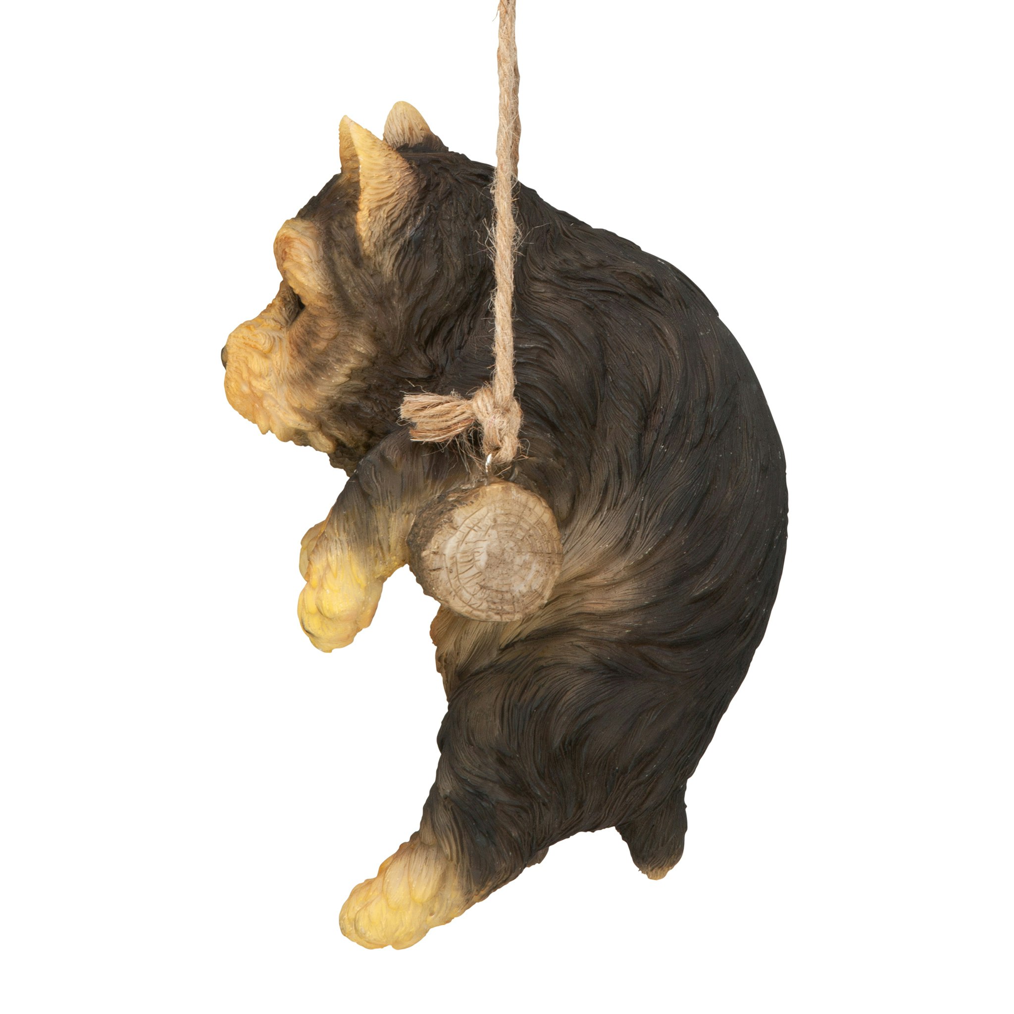 Toscano - Yorkie Puppy on a Perch Hanging Dog Sculpture