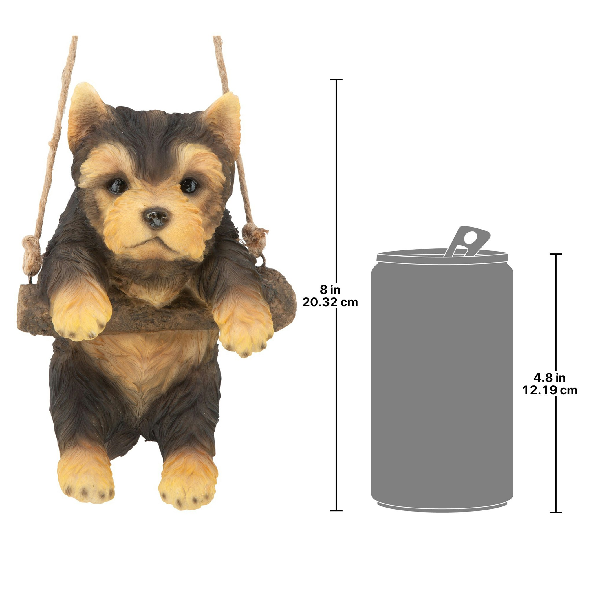 Toscano - Yorkie Puppy on a Perch Hanging Dog Sculpture