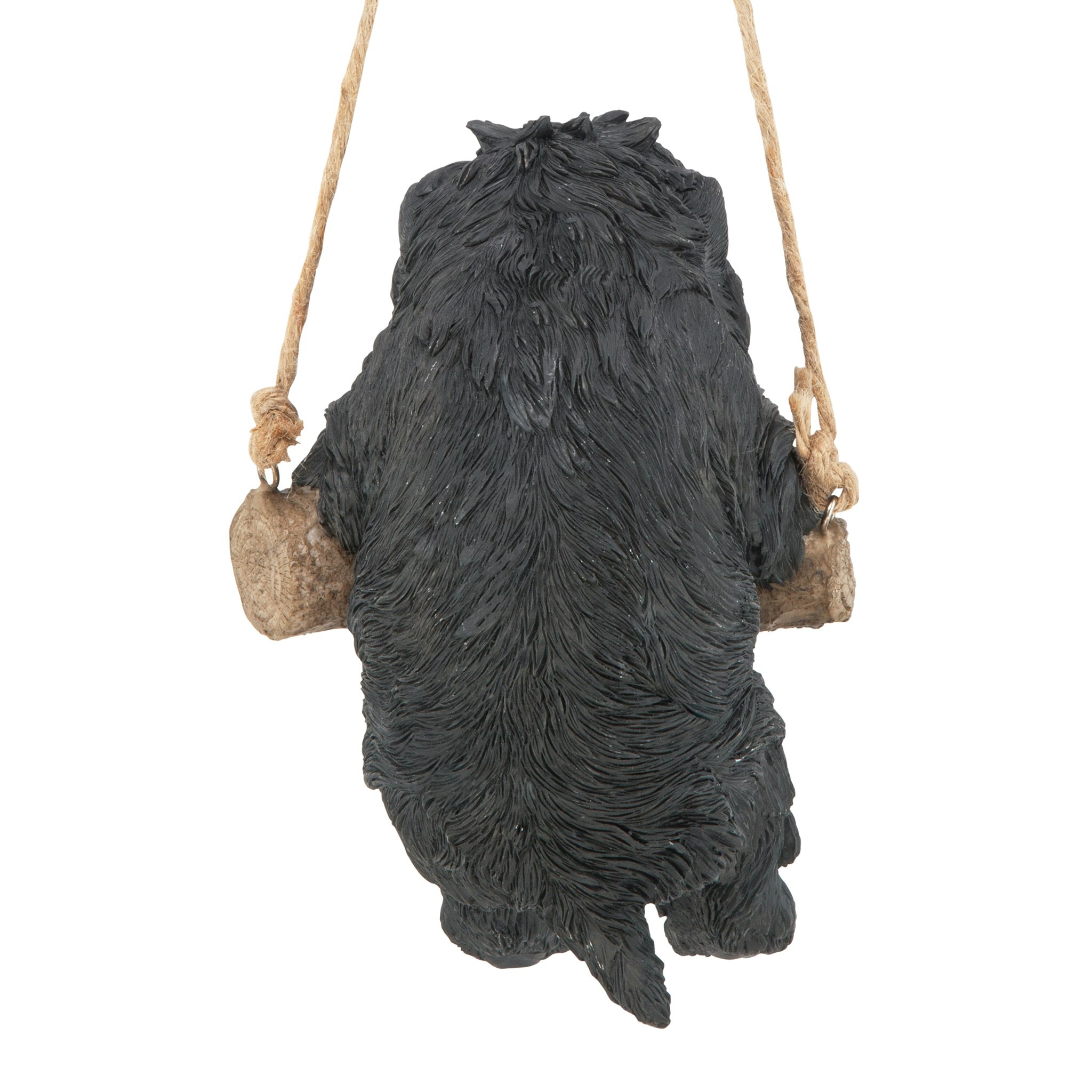 Toscano - Black Westie Puppy On a Perch Hanging Dog Sculpture