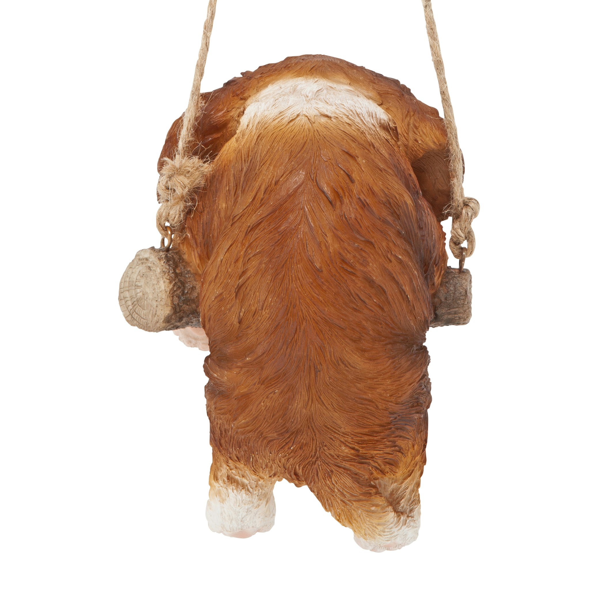 Toscano - Brown Cavalier Puppy On a Perch Hanging Dog Sculpture
