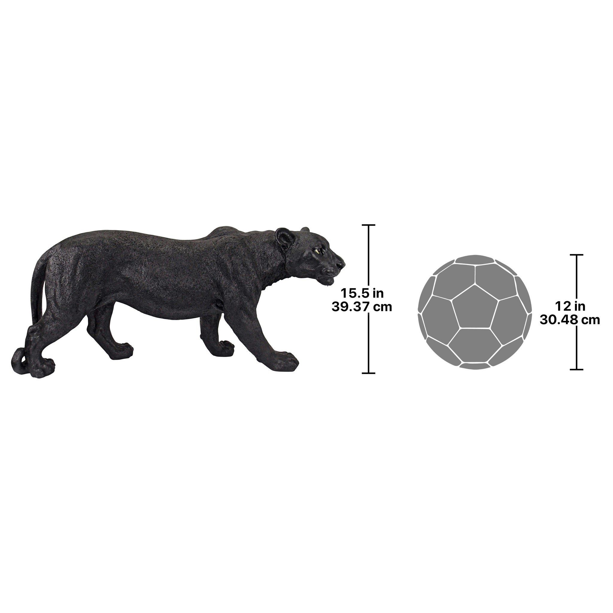 Toscano Shadowed Predator Black Panther Statue - Large