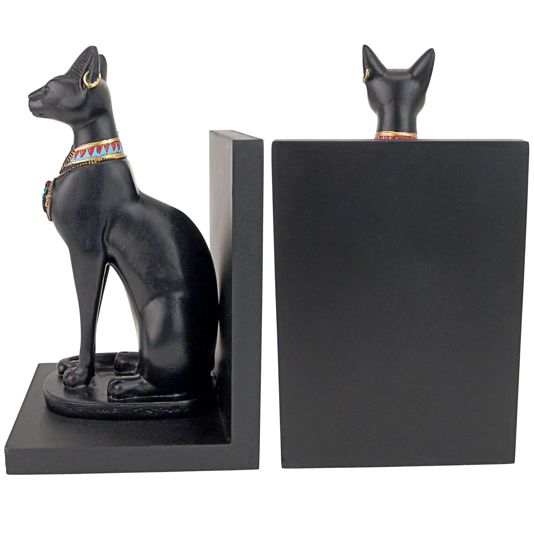 Toscano - Bastet Cat Goddess of Ancient Egypt Sculptural Bookend Pair in Designer Resin