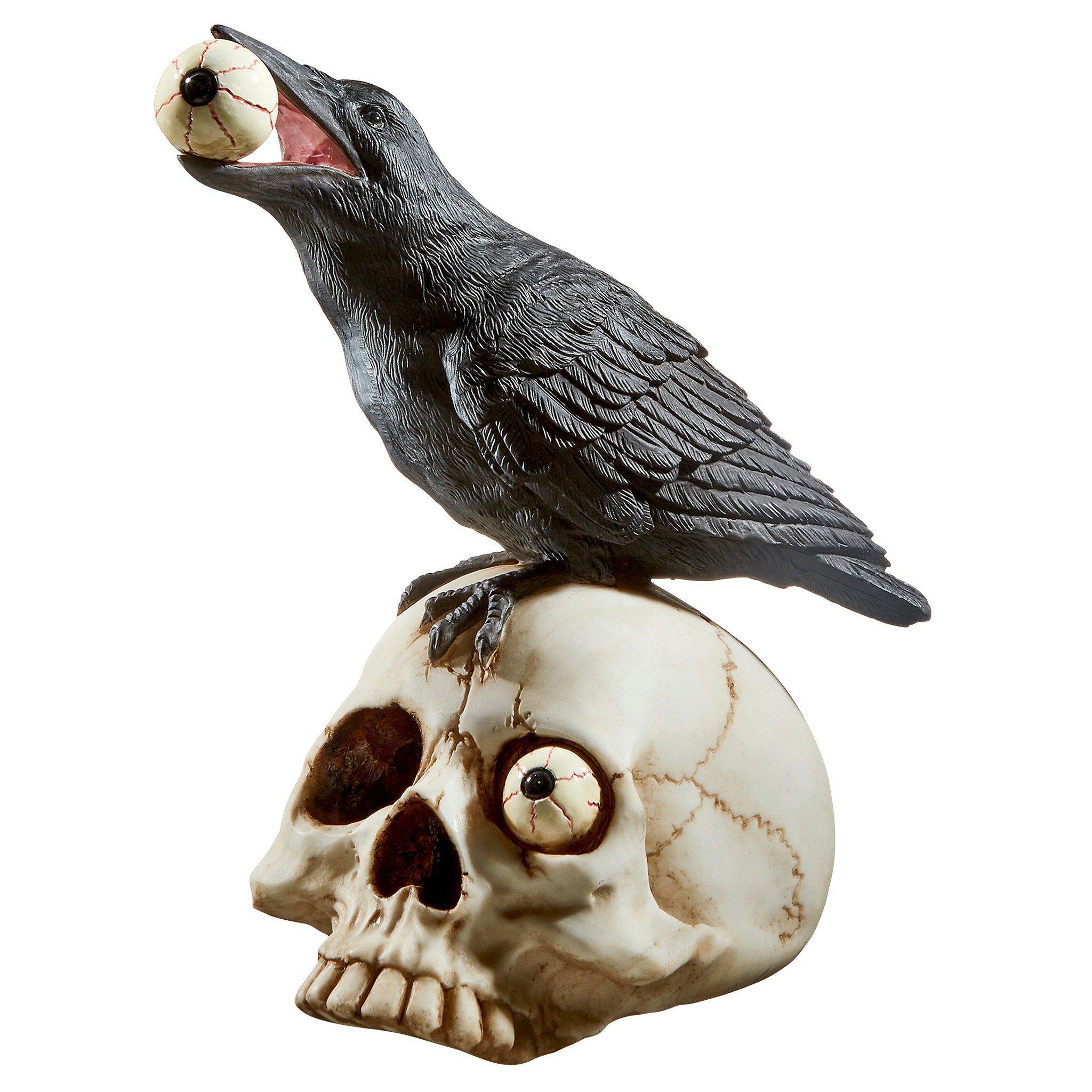 Toscano - All-Seeing Harbinger of Doom Raven and Skull Statue