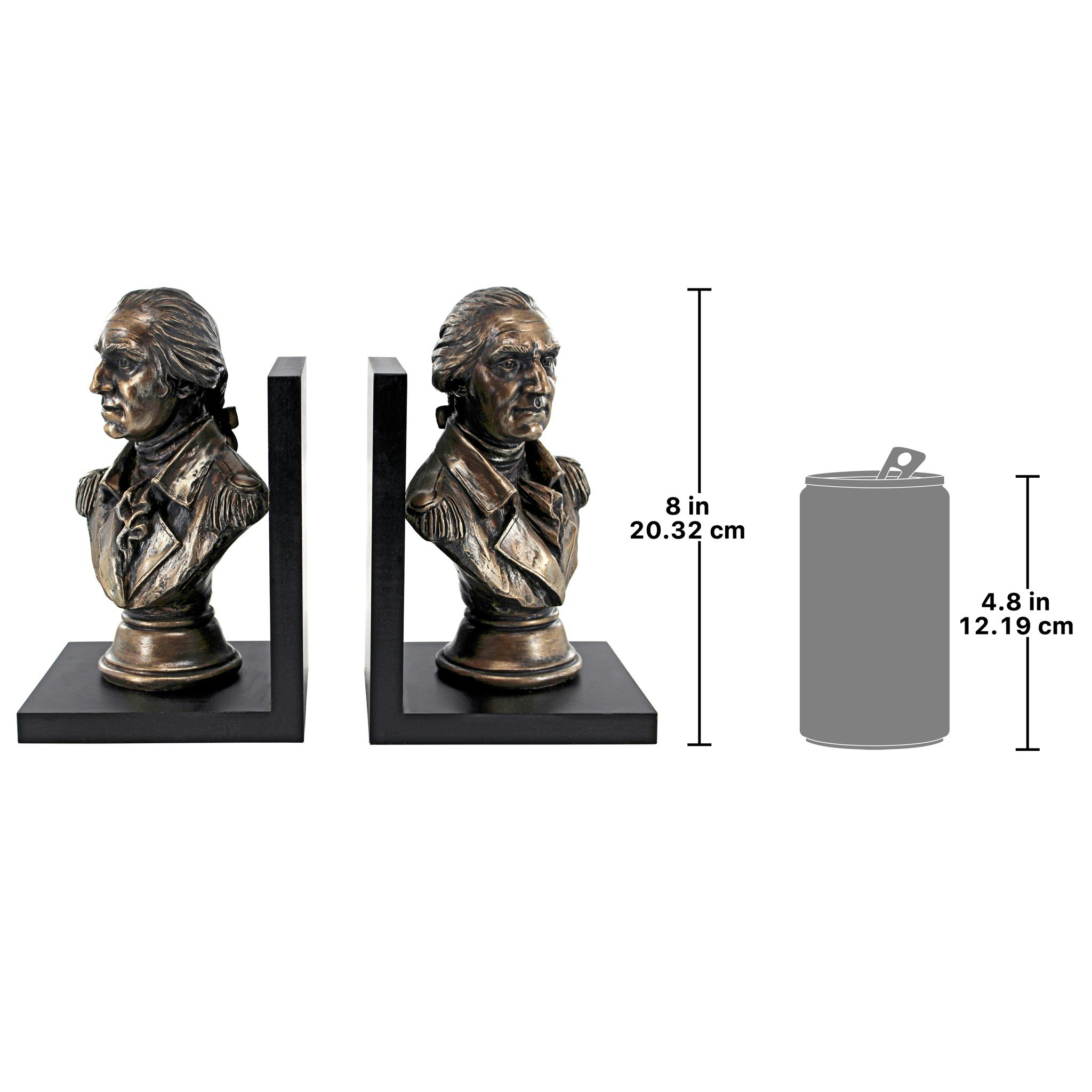 Toscano - George Washington American Statesman Sculptural Bookend Pair in Designer Resin