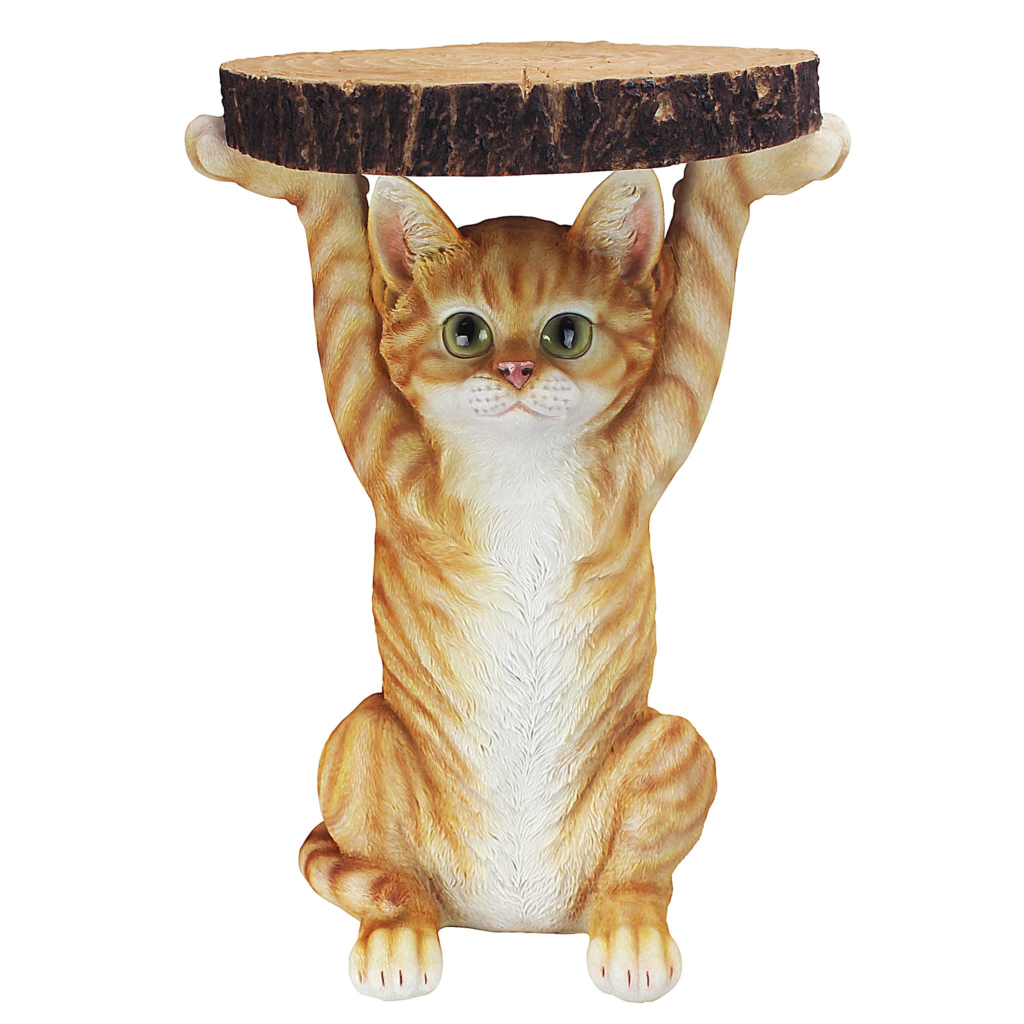 Toscano - Tabby at Your Service Cat Sculptural Side Table in Designer Resin