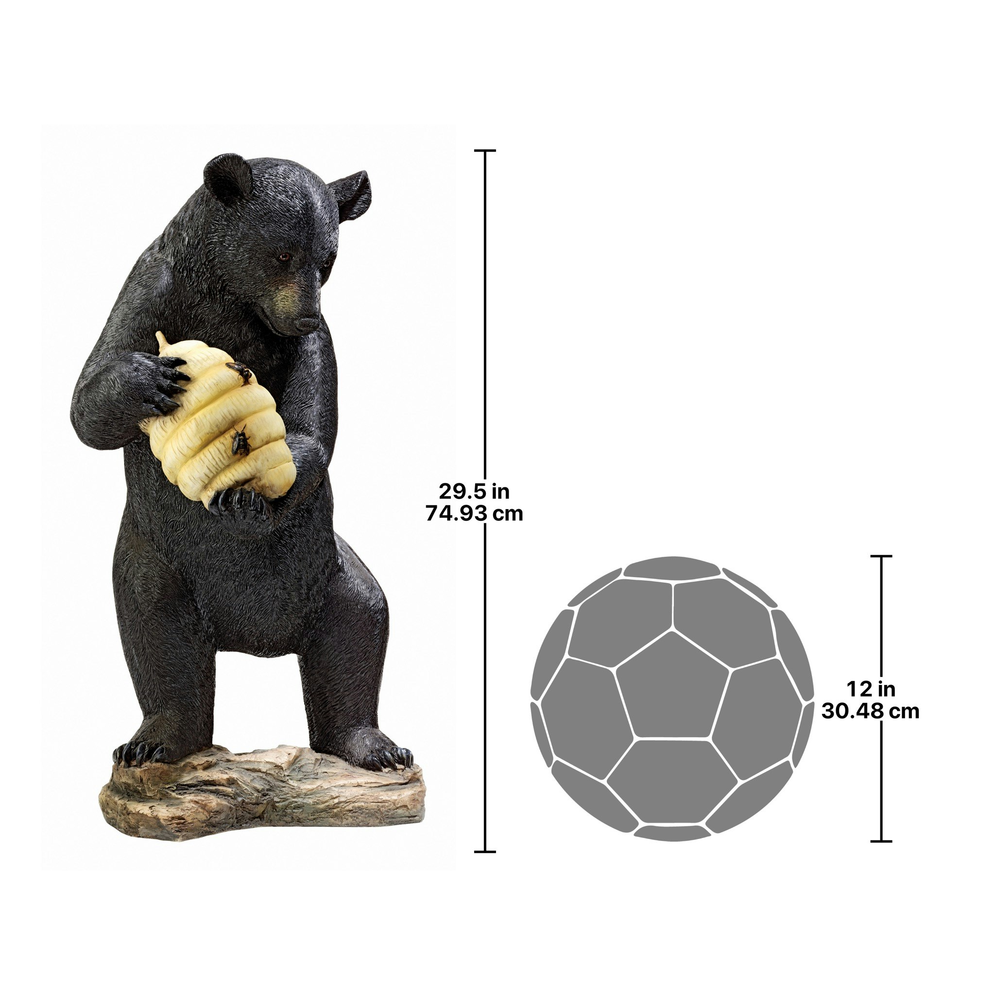 Toscano - Beehive Black Bear Spitter Piped Statue