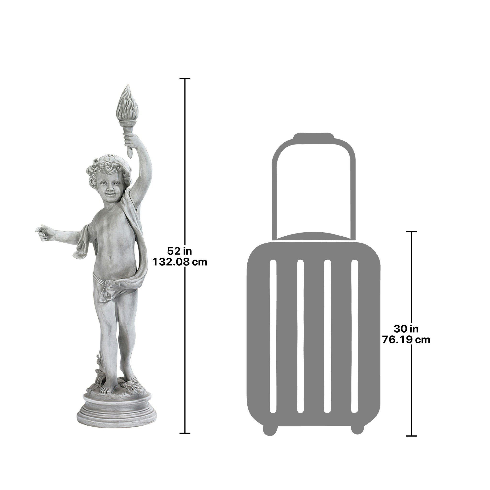 Toscano Lighting the Heavens Grande Cherub Statue - Left Arm Raised