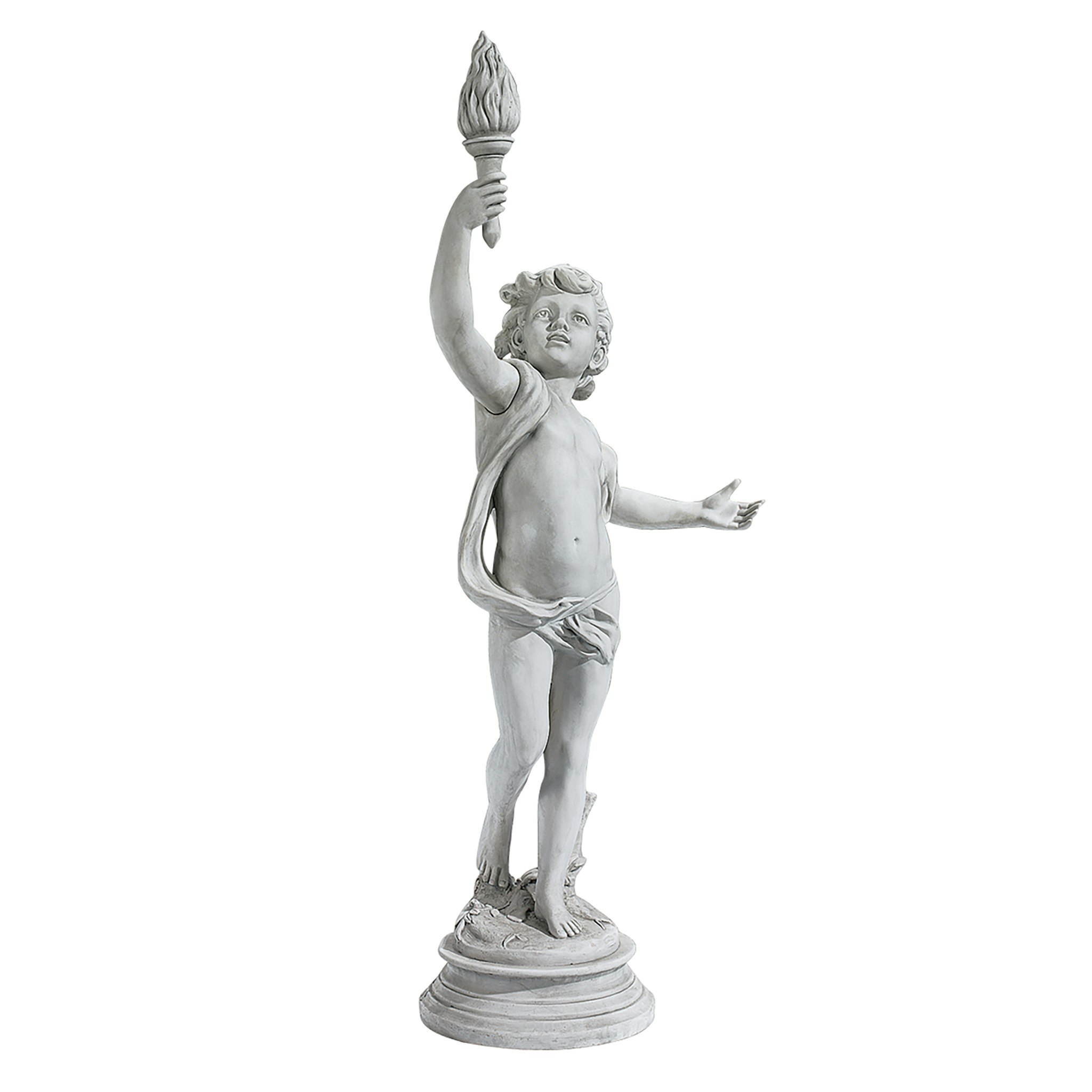 Toscano Lighting the Heavens Grande Cherub Statue - Right Arm Raised