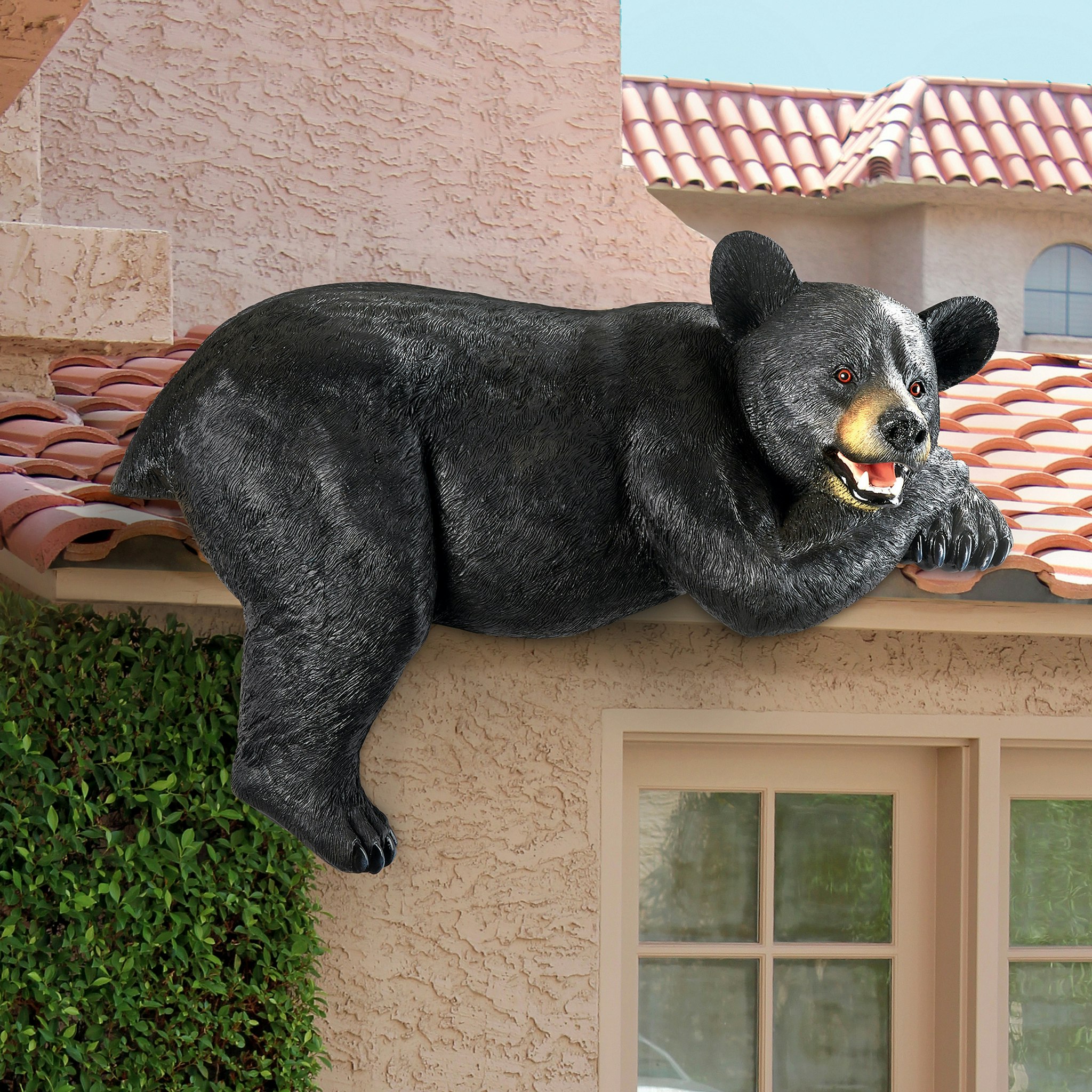 Toscano - Lemont the Lovable Lounger Black Bear Statue