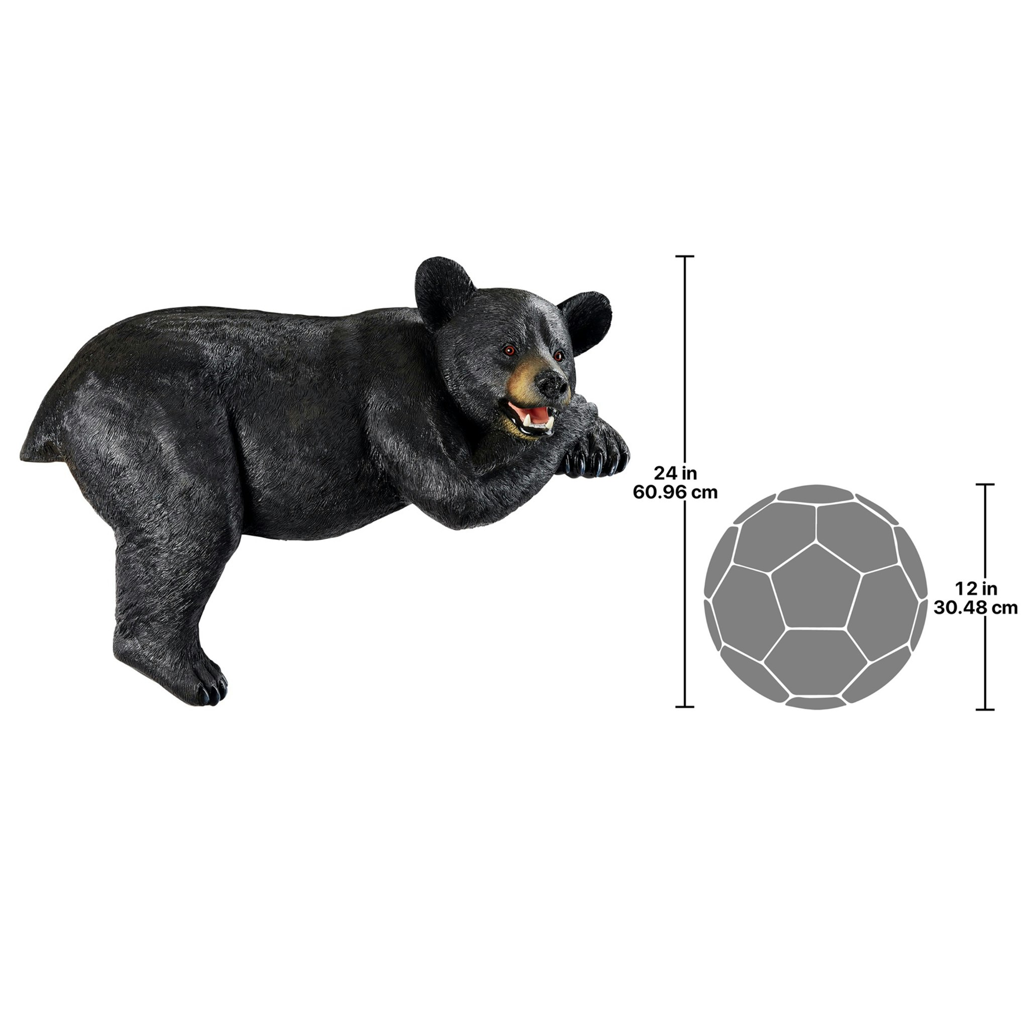 Toscano - Lemont the Lovable Lounger Black Bear Statue