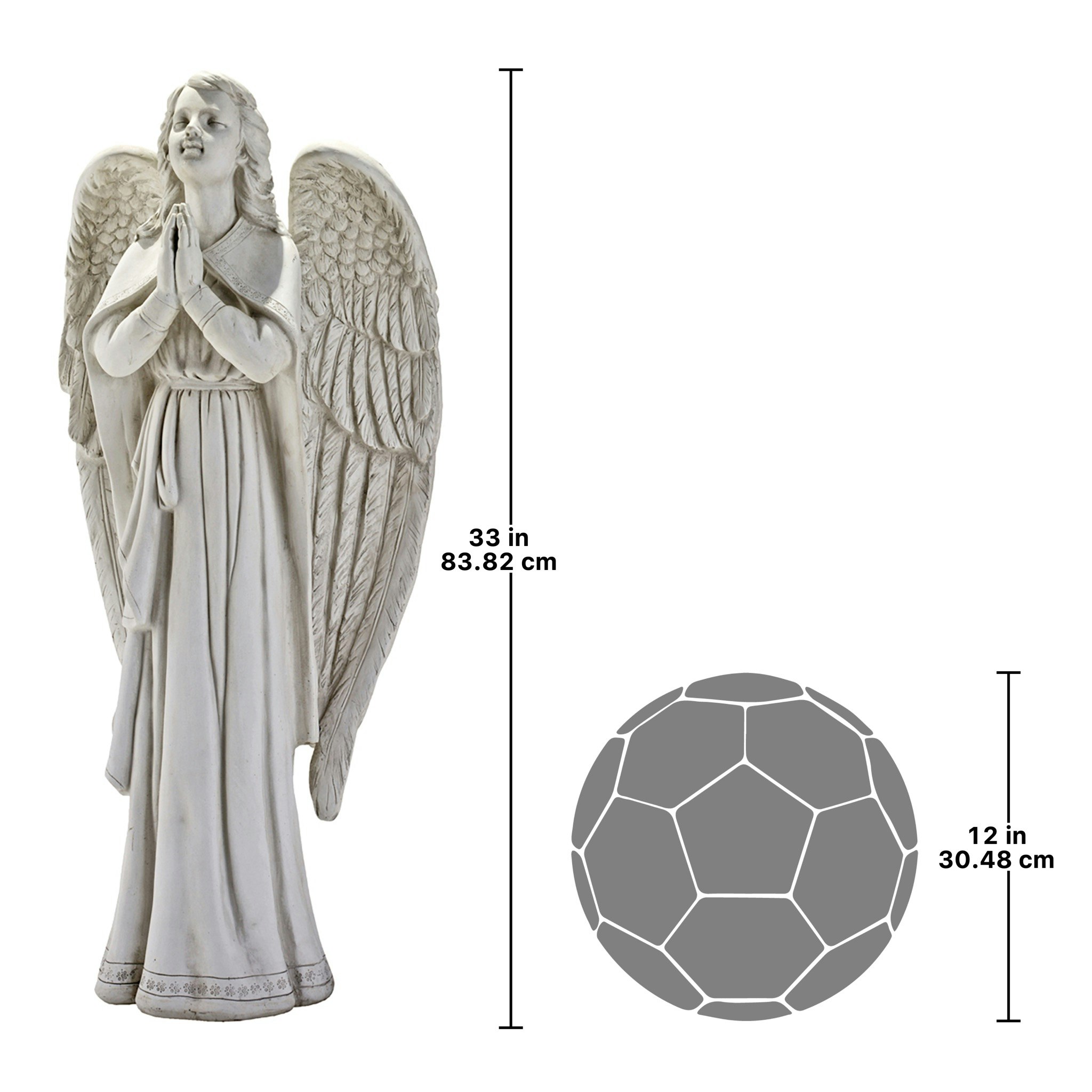 Toscano Divine Guidance Praying Angel Large Garden Statue