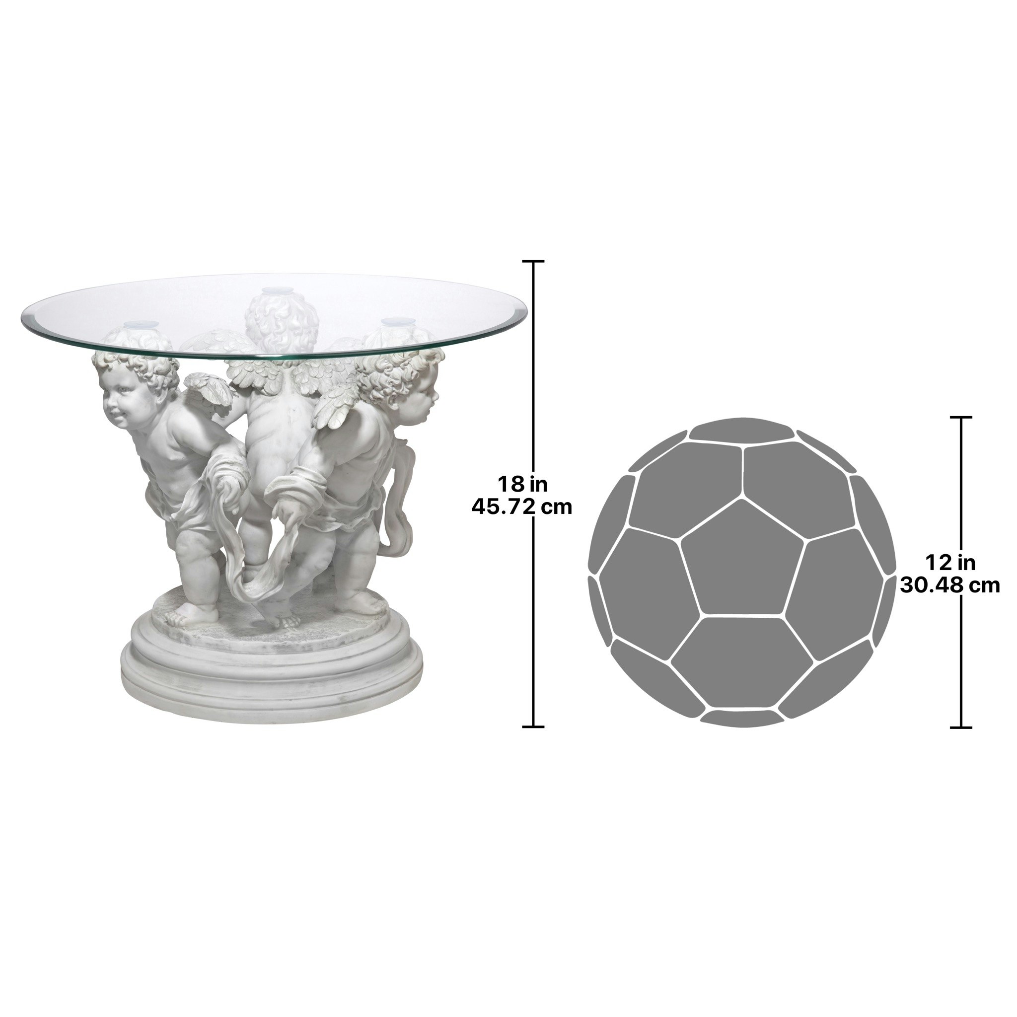 Toscano - Bernini Cherubs Sculptural Table in Antique Stone, Designer Resin