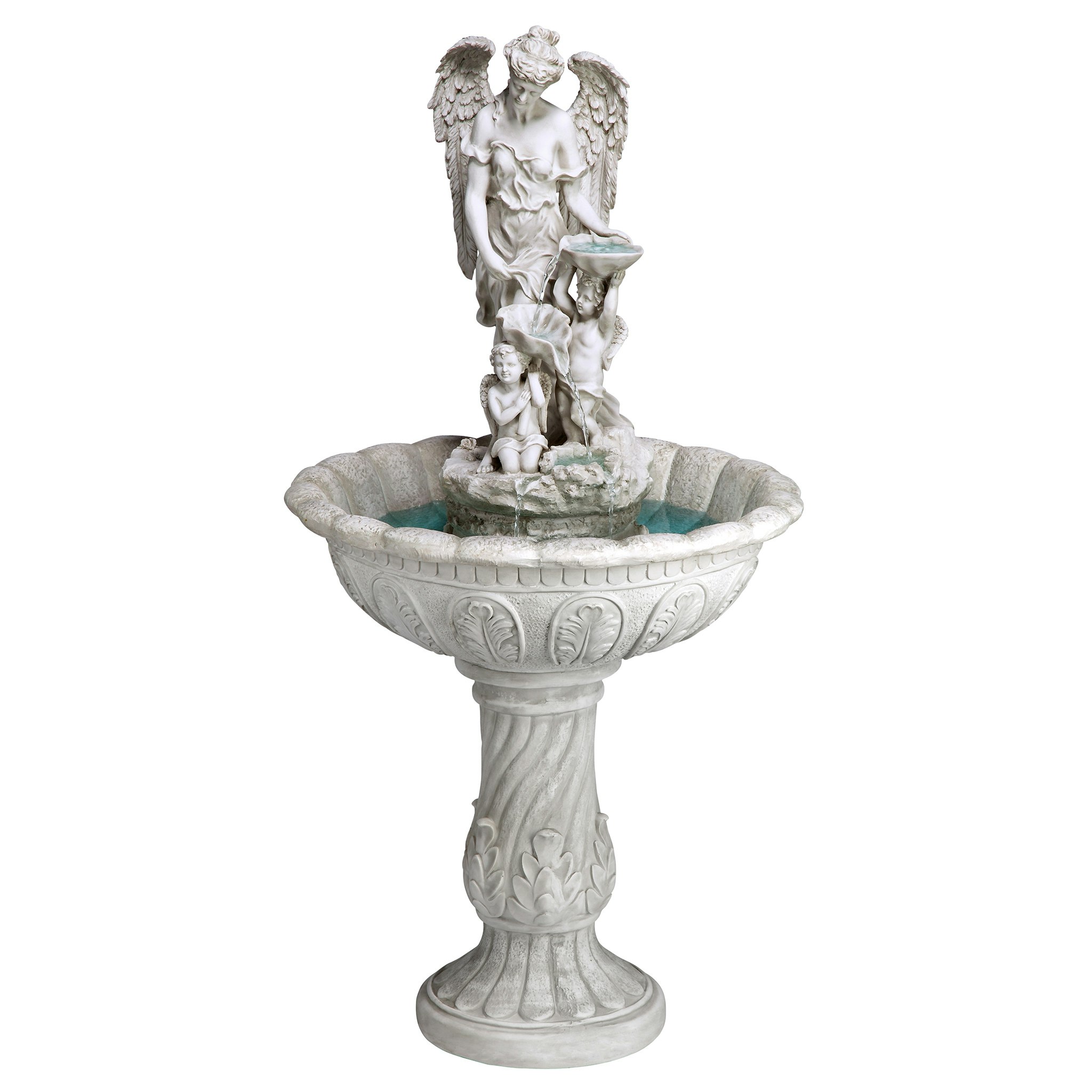 Toscano Heavenly Moments Angel Sculptural Fountain - Antique Stone