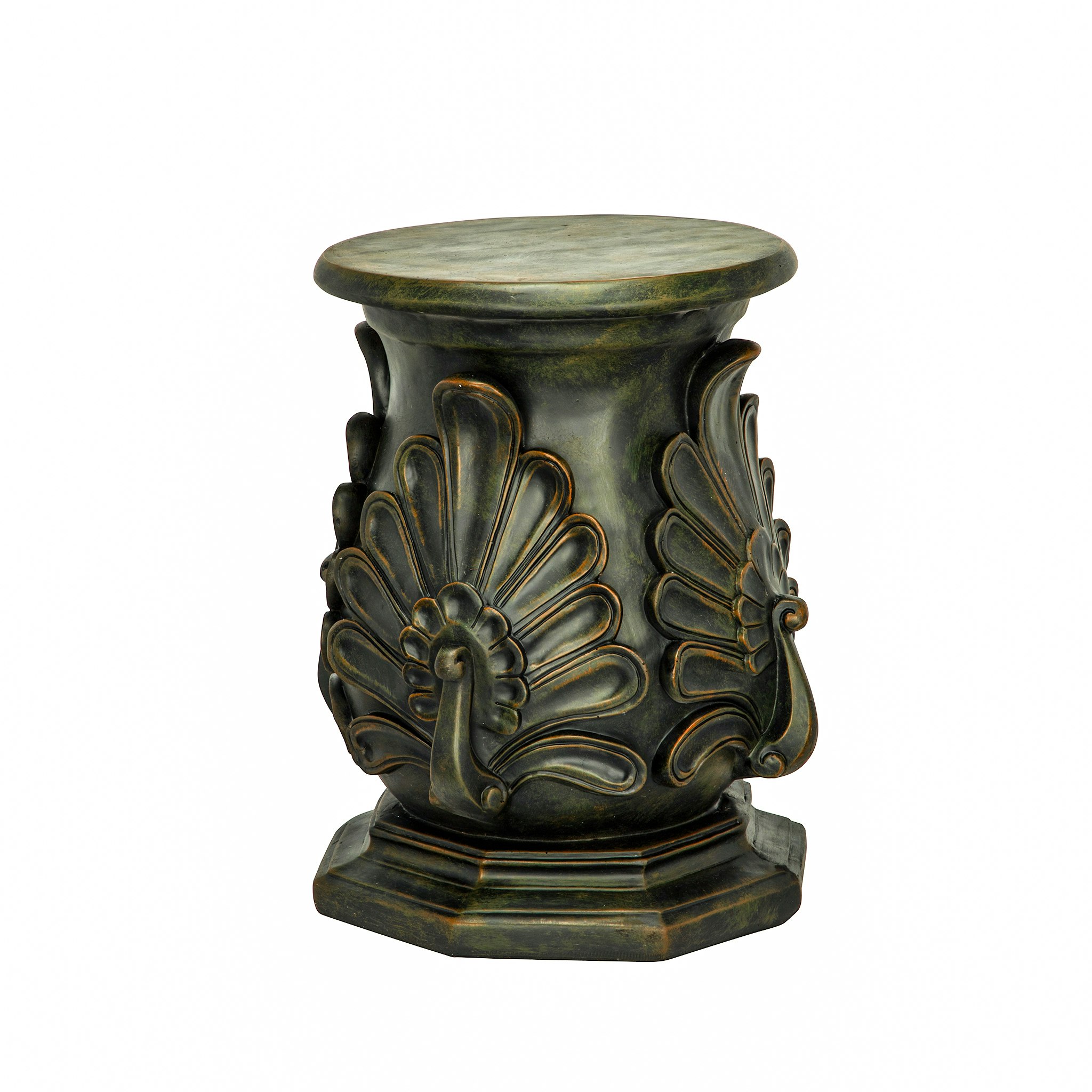 Toscano Classic Peacock Statuary Pedestal - Bronze Finish