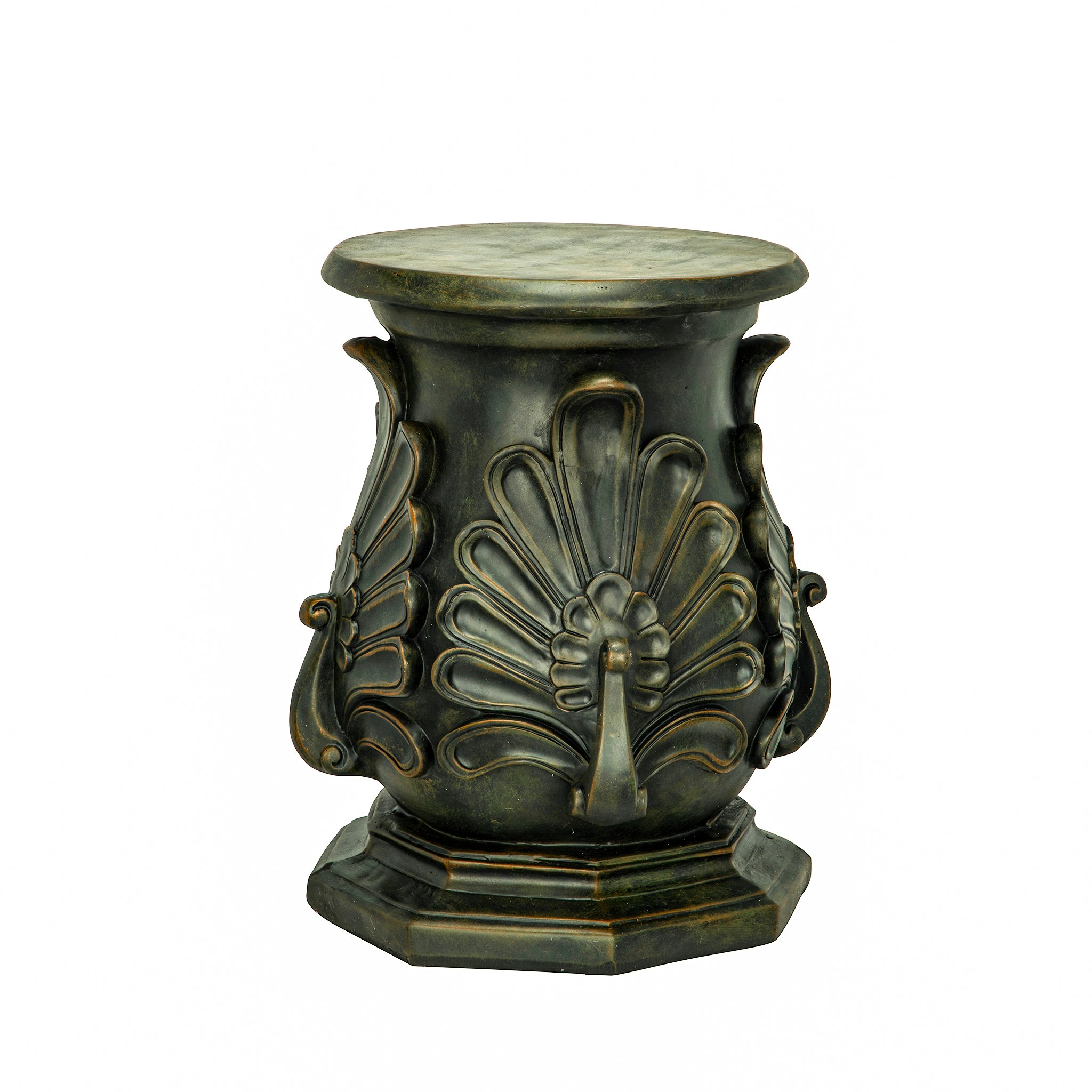 Toscano Classic Peacock Statuary Pedestal - Bronze Finish