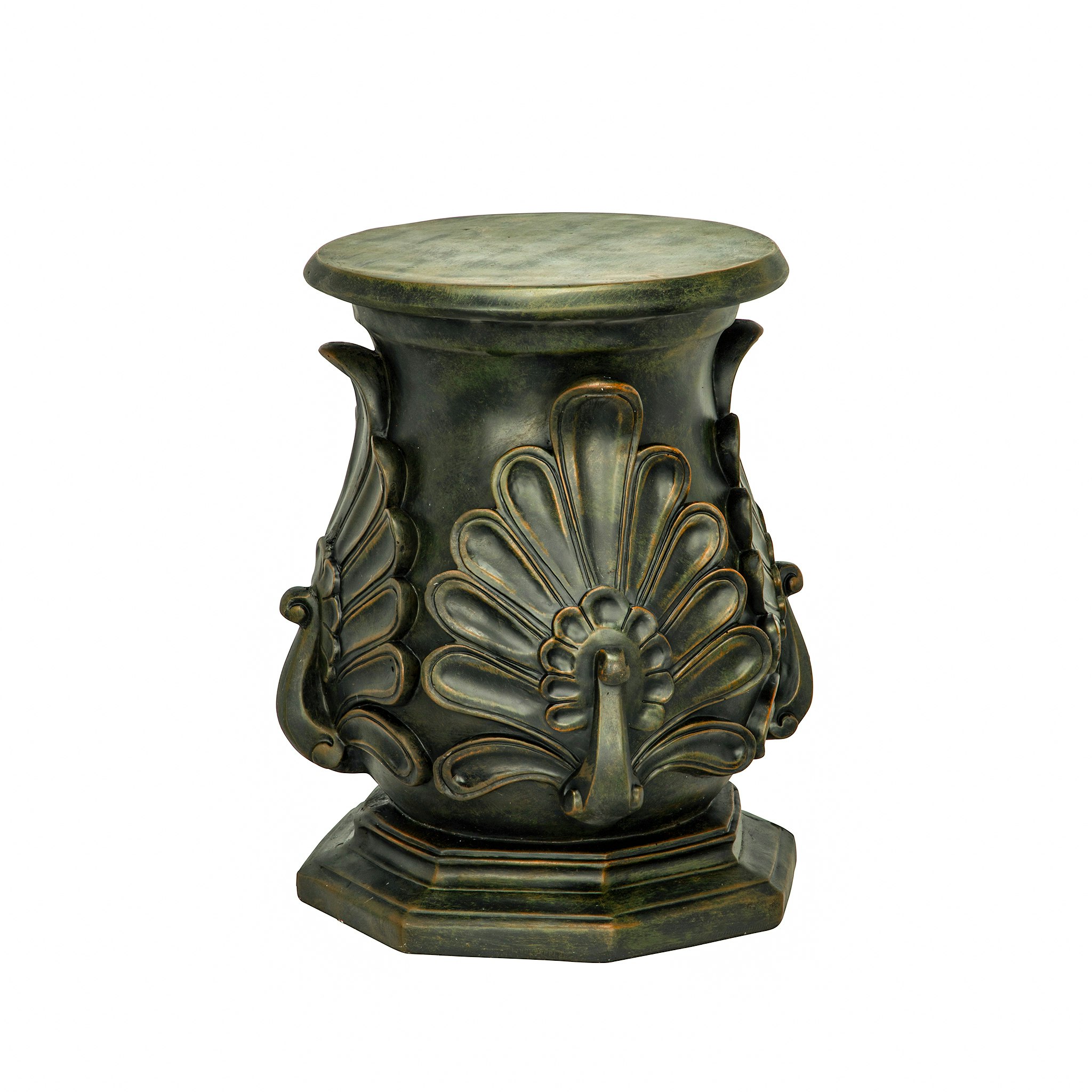 Toscano Classic Peacock Statuary Pedestal - Bronze Finish