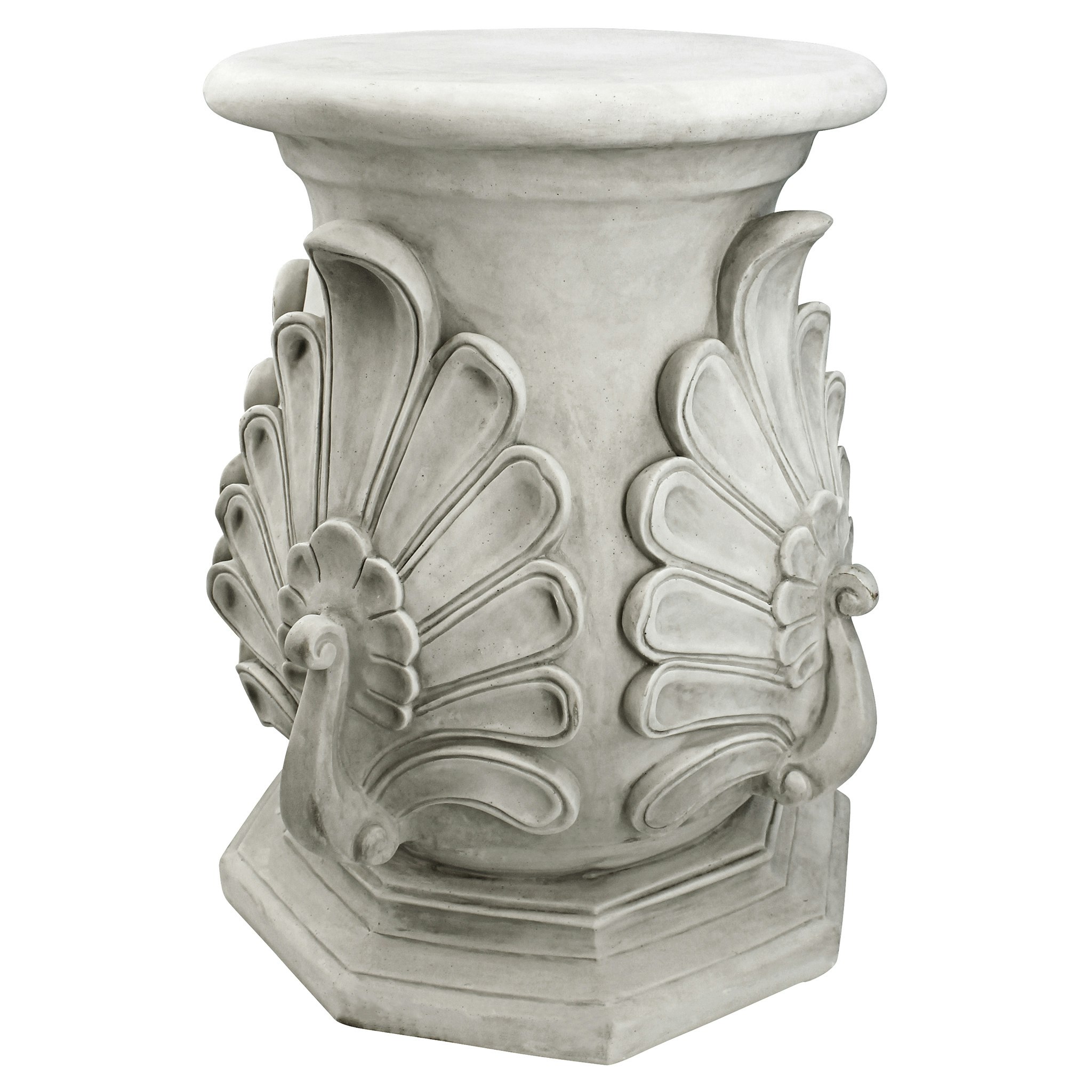 Toscano Classic Peacock Statuary Pedestal - Stone Finish