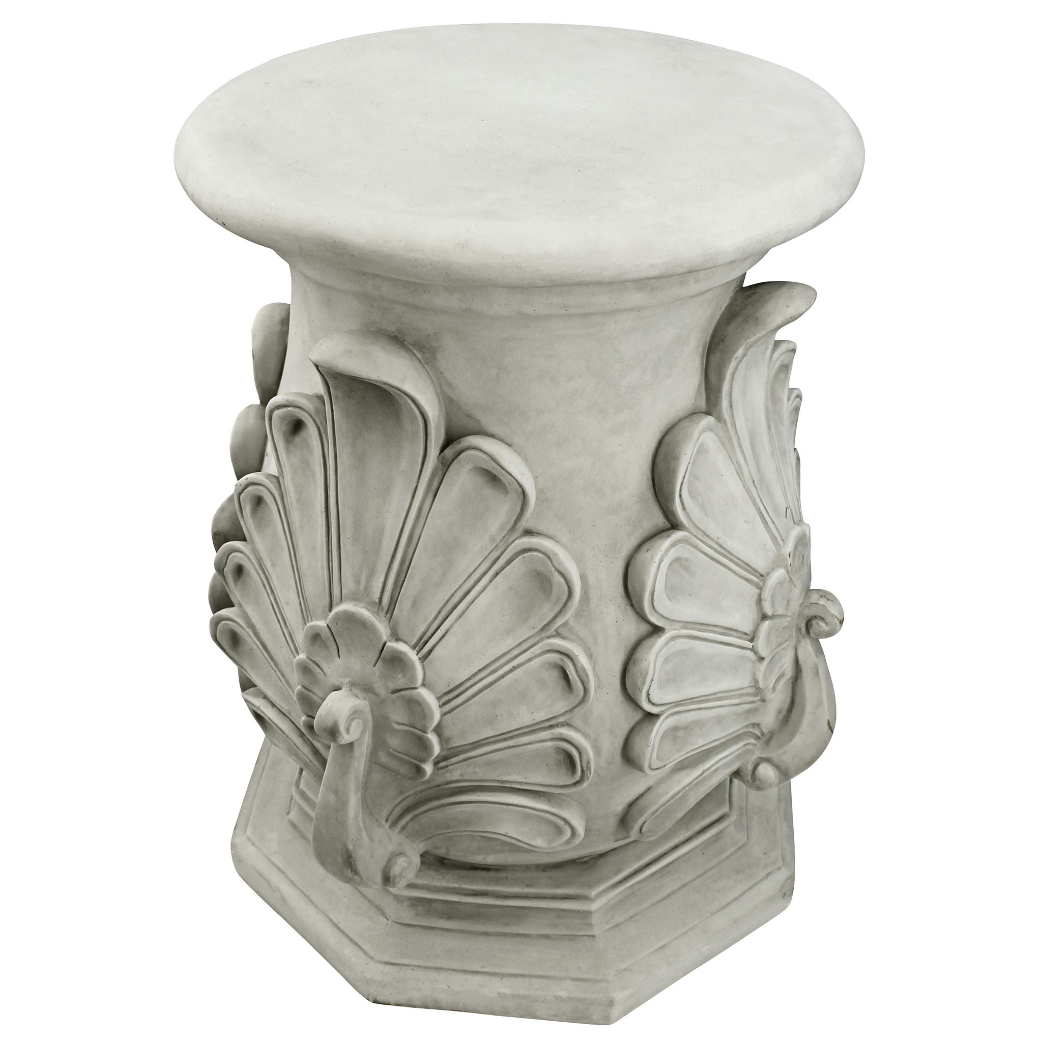 Toscano Classic Peacock Statuary Pedestal - Stone Finish