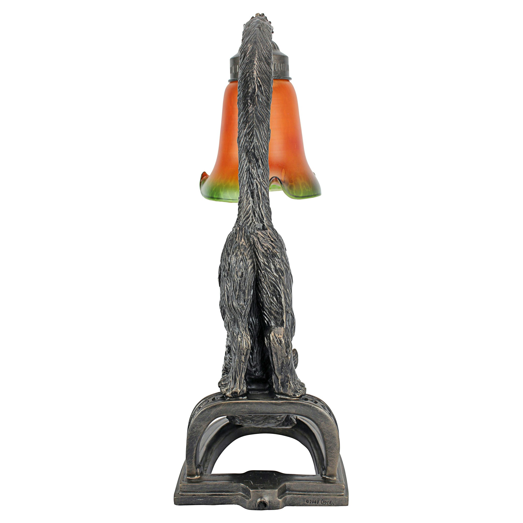 Toscano - Crouching Cat Flexing Feline Illuminated Sculpture