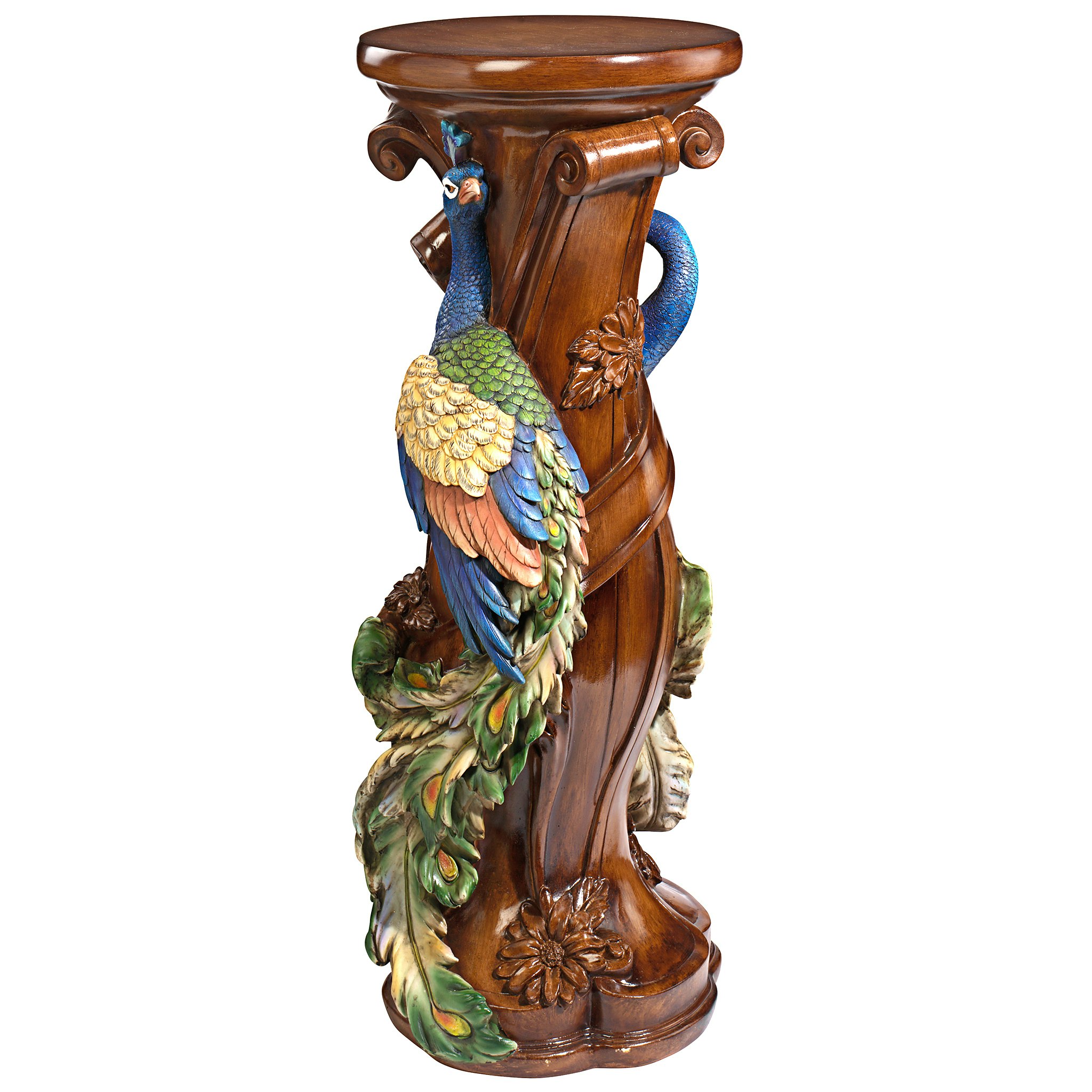 Toscano - Chateau de Saumer Peacock Sculptural Pedestal