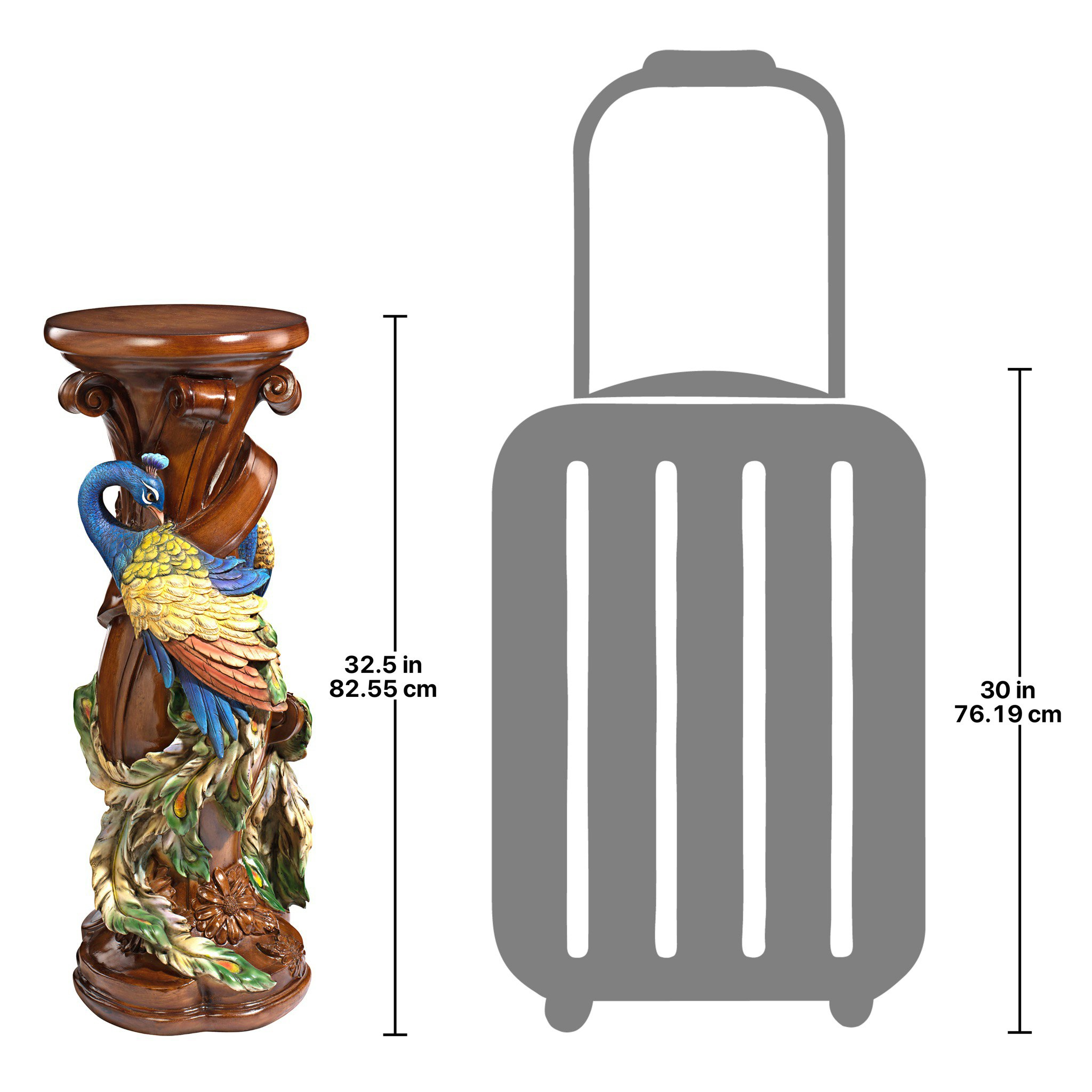 Toscano - Chateau de Saumer Peacock Sculptural Pedestal