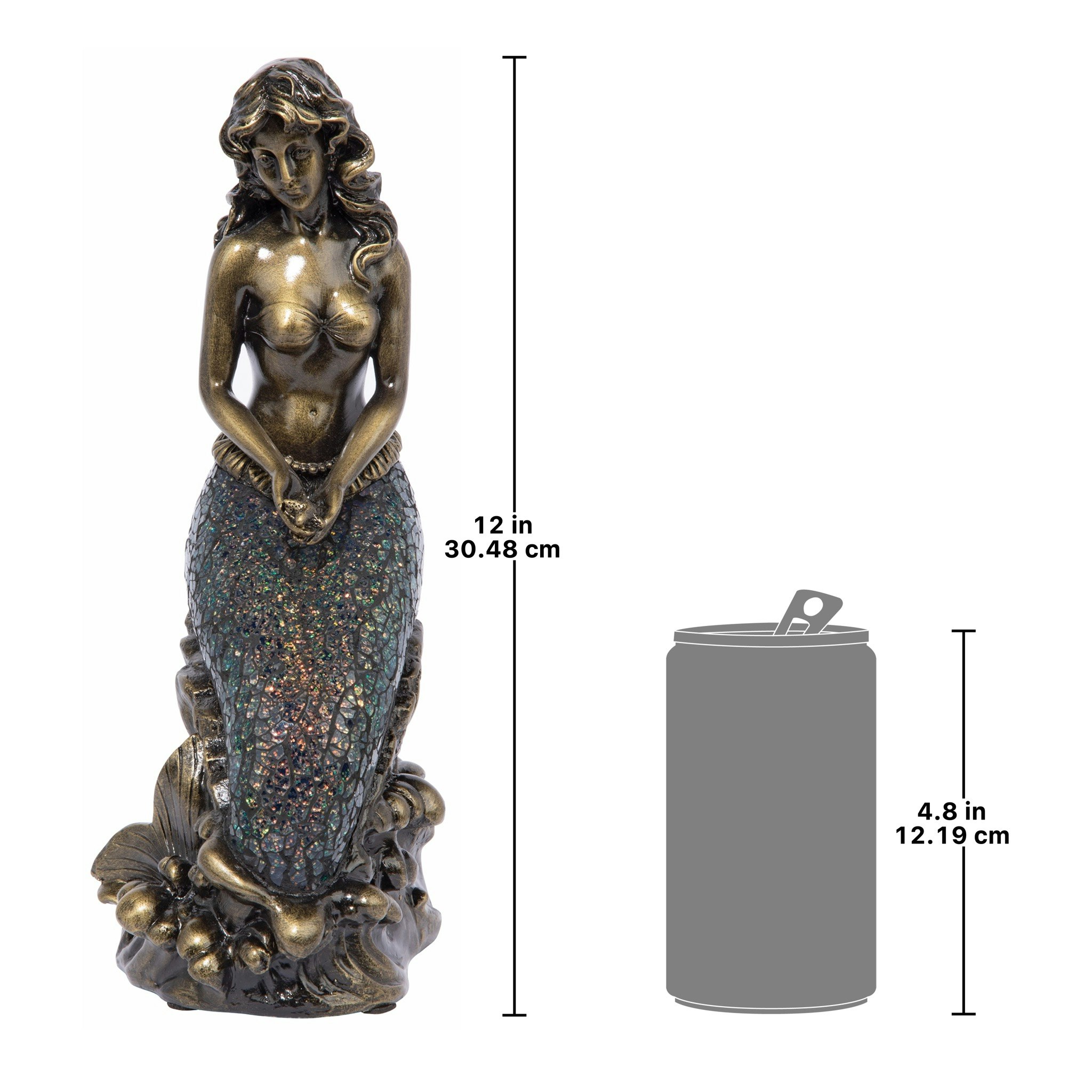 Toscano - Ocean Mermaid Illuminated Mosaic Glass Statue