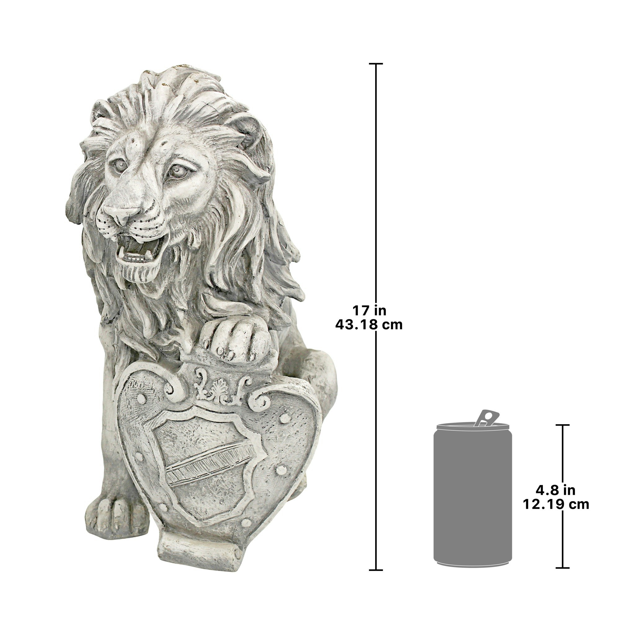 Toscano Roaring Beasts of Castello di Rocca Lion Sentinel Statue - Left Paw Up