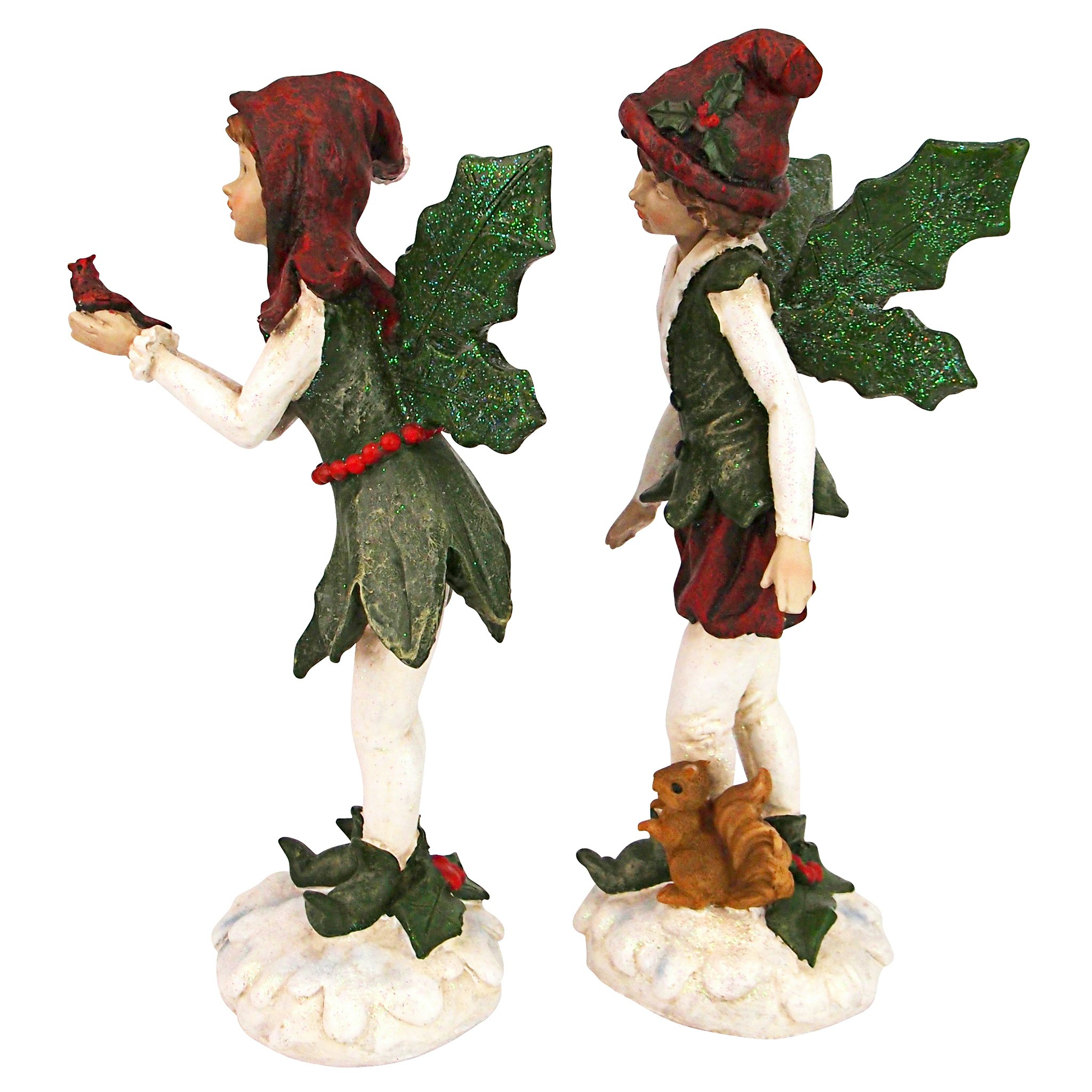 Toscano - Santa Victorian Holly Christmas Elves Statue Set