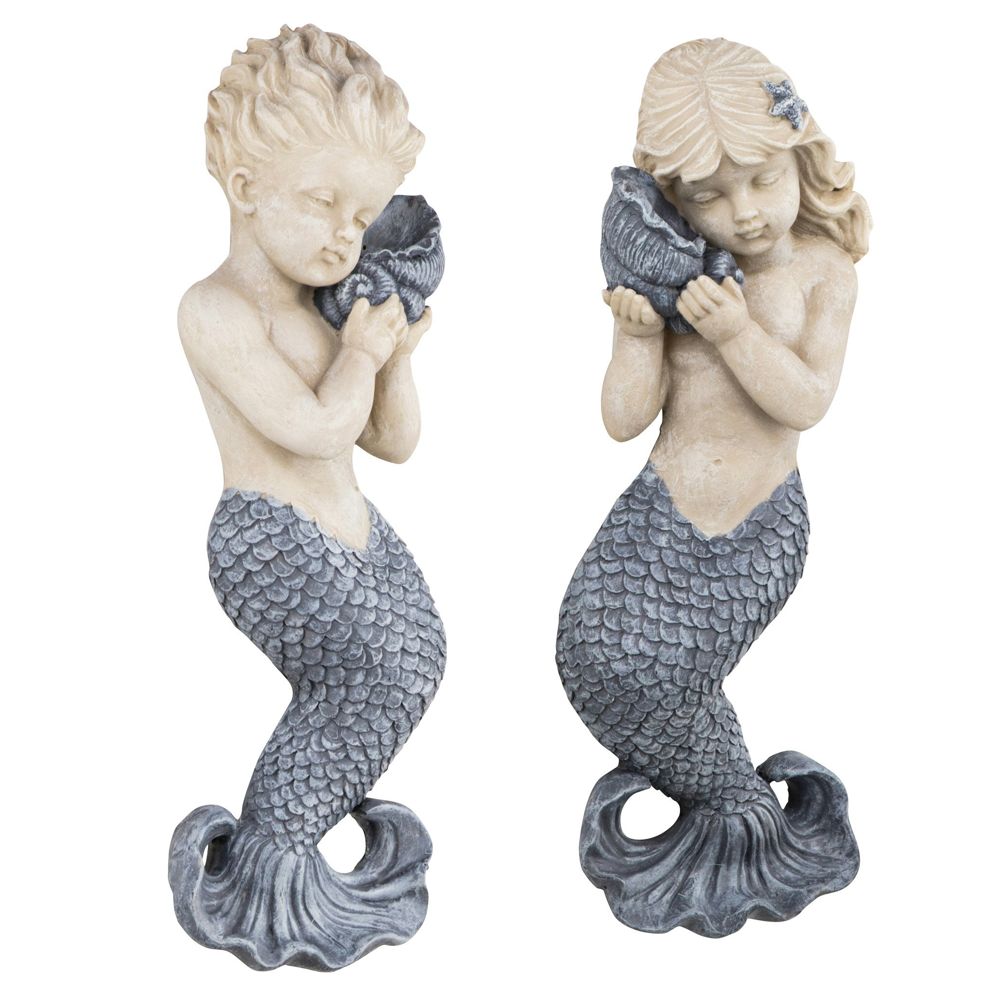 Toscano - Set of 2 Sounds of the Sea Mermaid Wall Sculptures