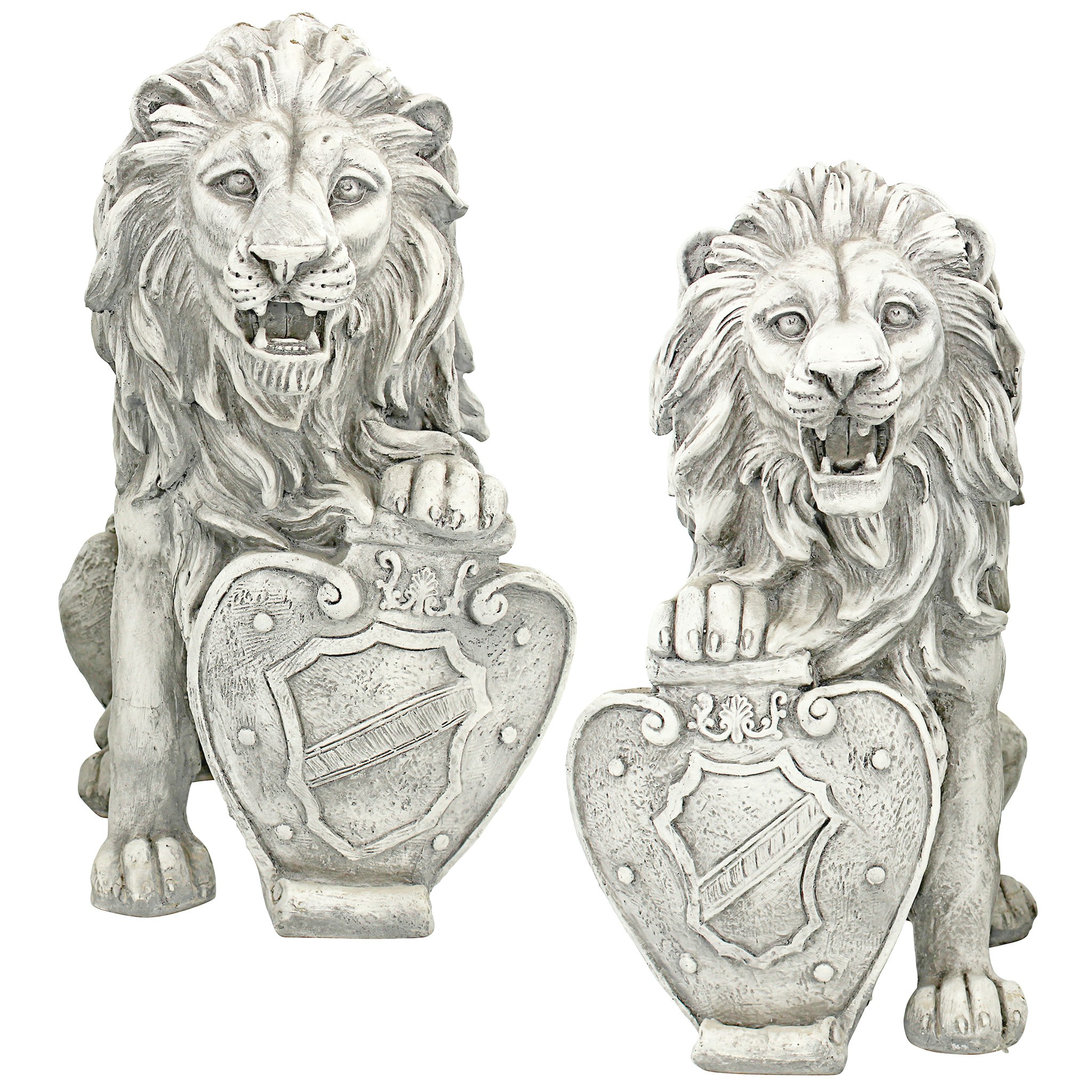Toscano - Set of 2 Roaring Beasts of Castello di Rocca Lion Sentinel Statues