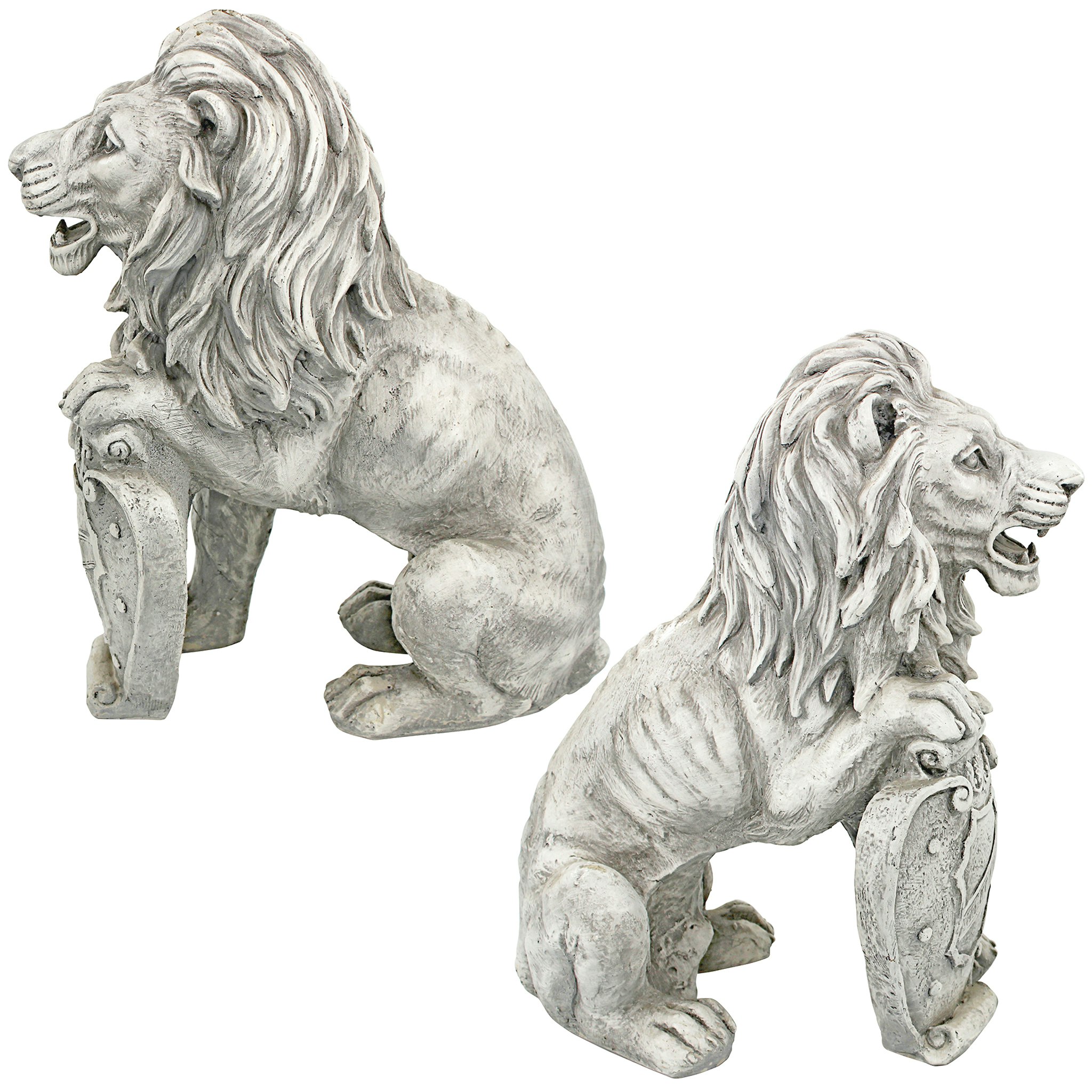Toscano - Set of 2 Roaring Beasts of Castello di Rocca Lion Sentinel Statues
