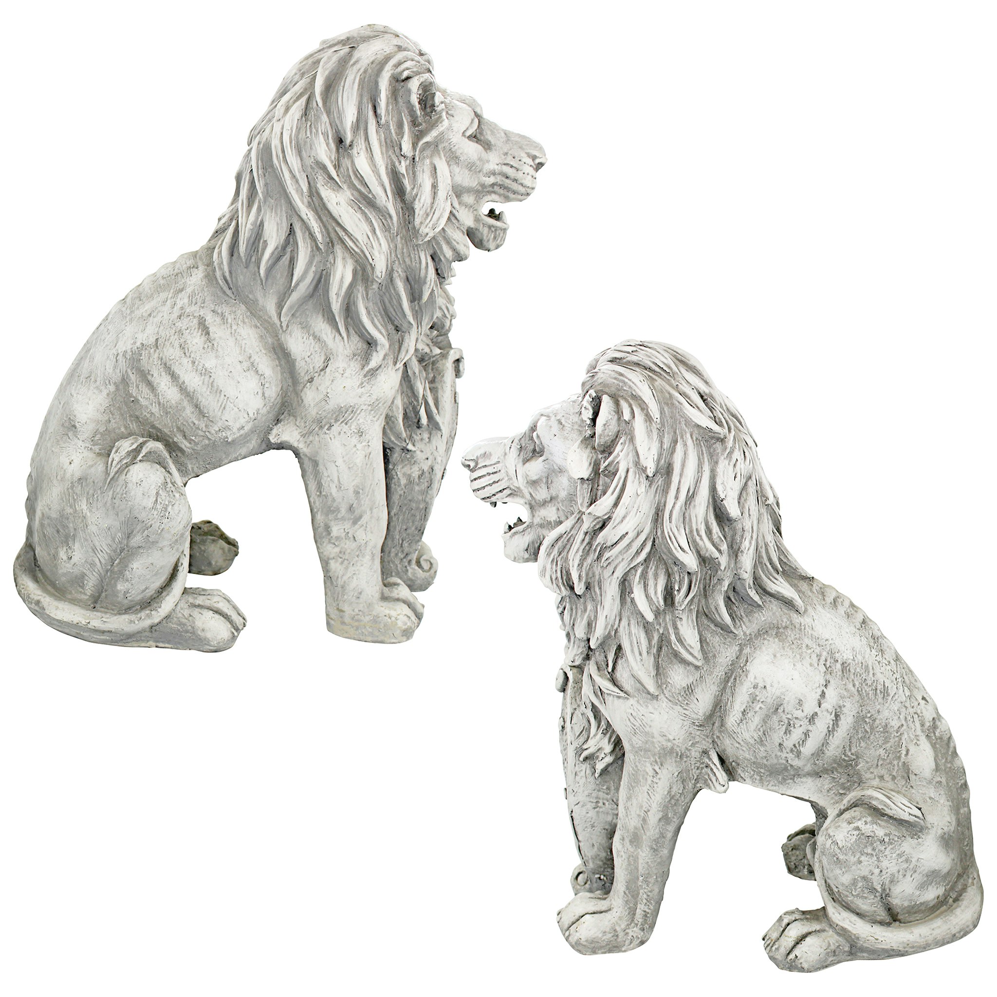Toscano - Set of 2 Roaring Beasts of Castello di Rocca Lion Sentinel Statues