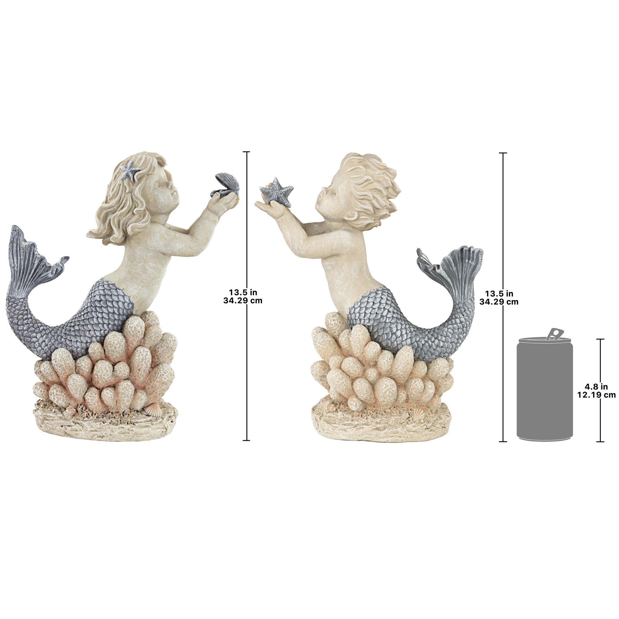 Toscano - Set of 2 Gifts from the Sea Mermaid and Merboy Statues