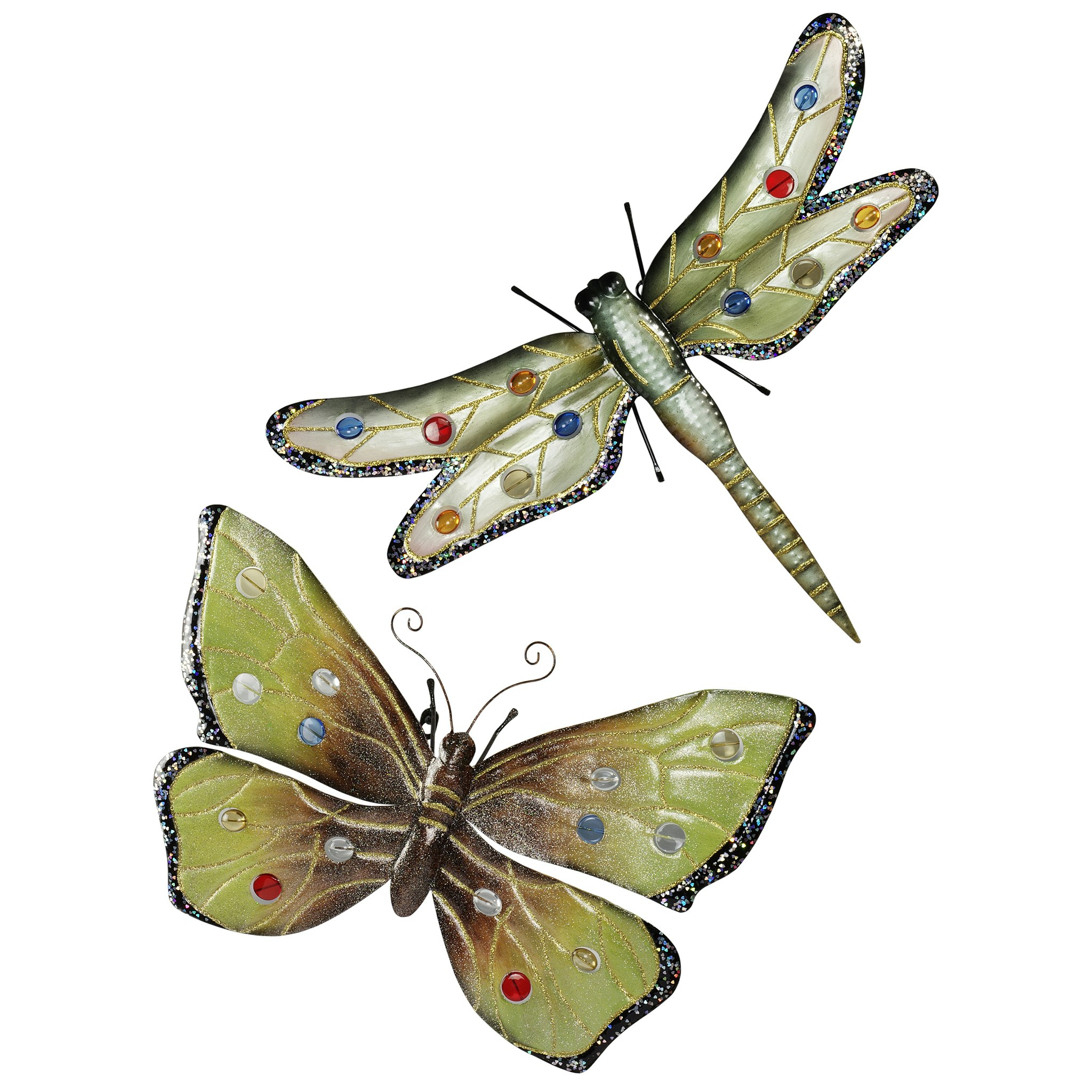 Toscano - Set of 2 Oversized Dragonfly Butterfly Wall Sculptures