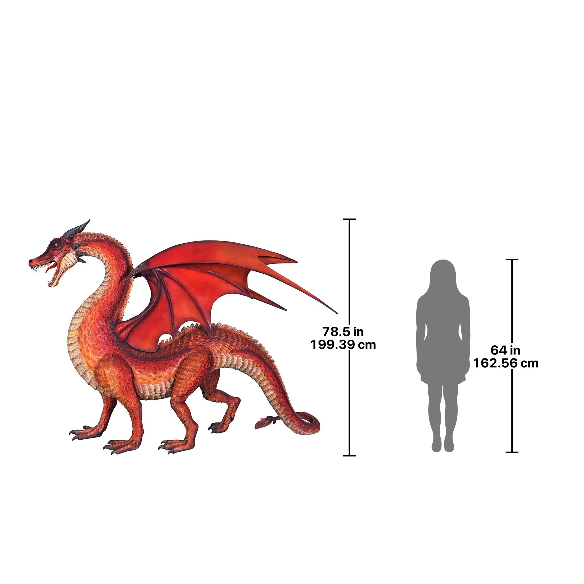 Toscano - The Red Welsh Dragon Giant Statue