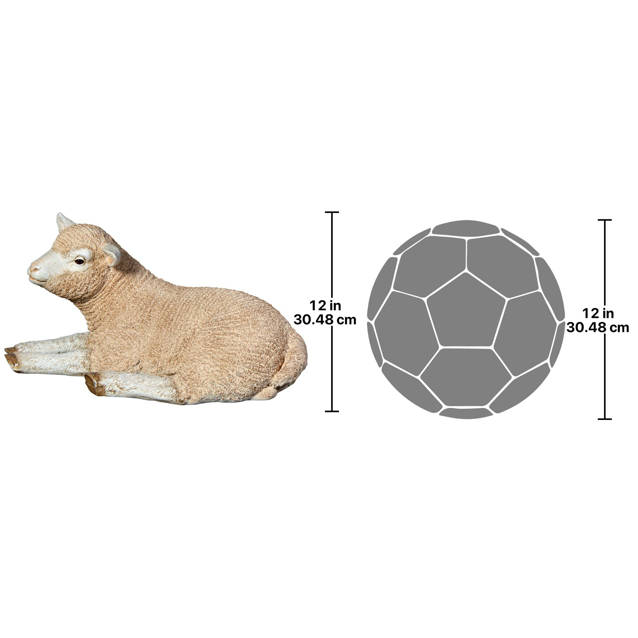 Toscano Merino Ewe Life-Size Lamb Statue - Resting