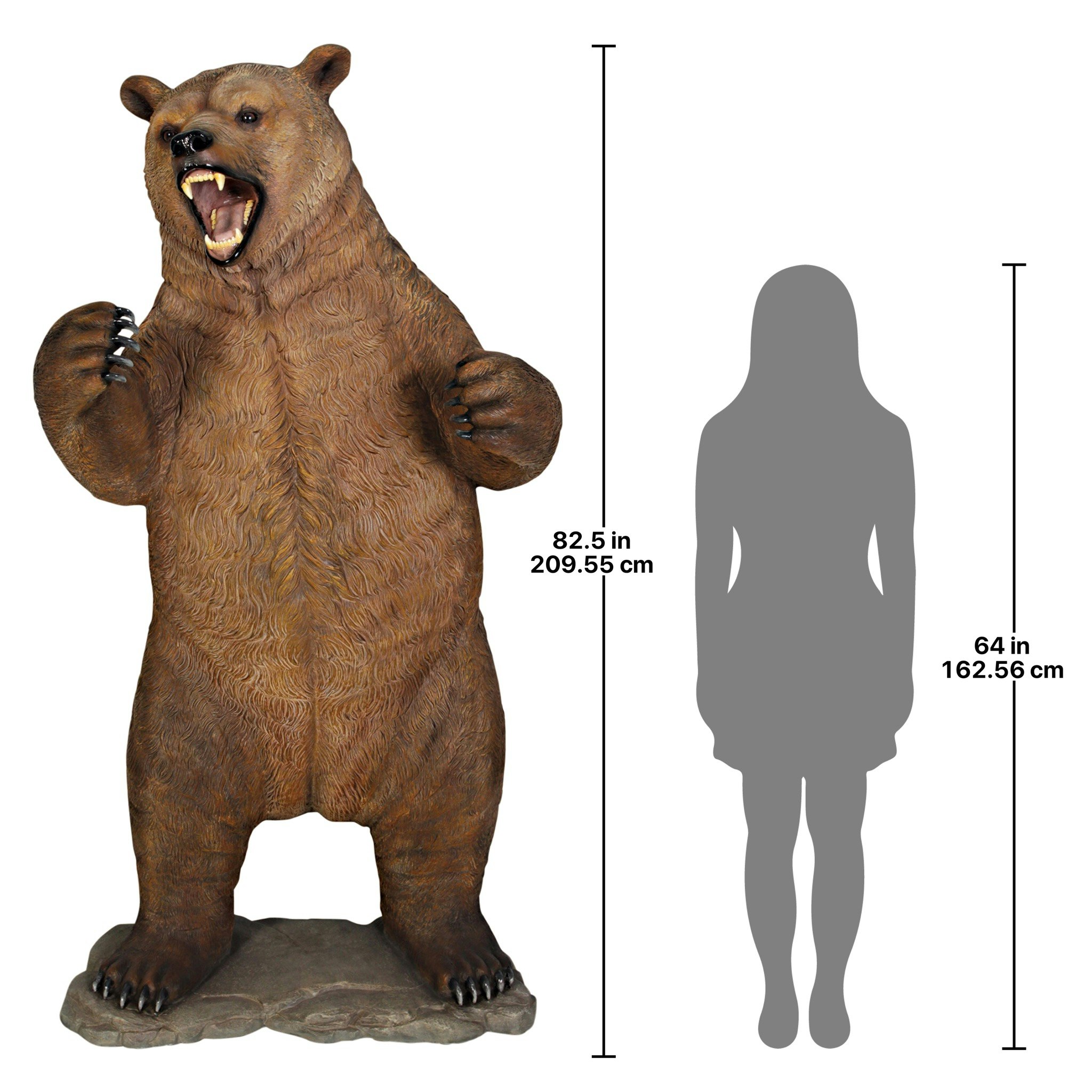 Toscano - Growling Grizzly Brown Bear Life-Size Statue