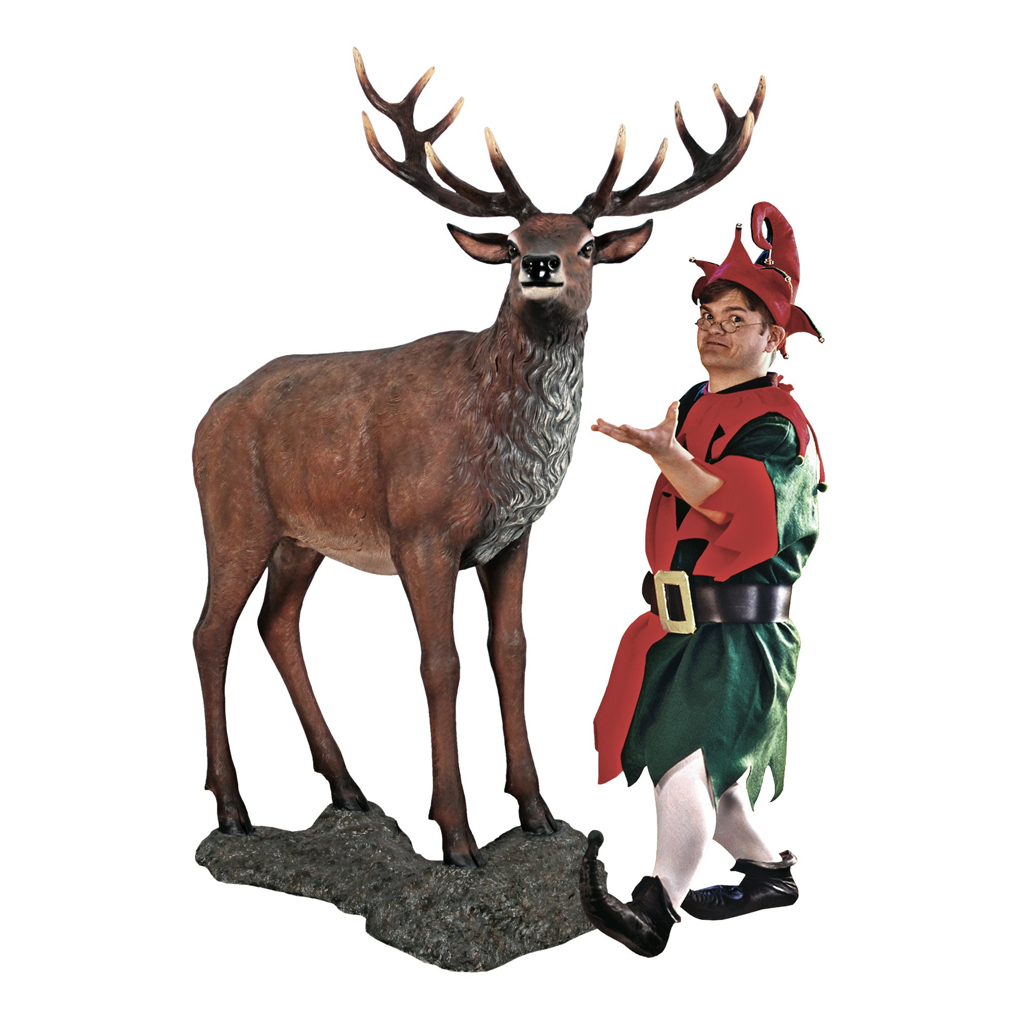 Toscano - Grande-Scale Red Deer Buck Statue with Base