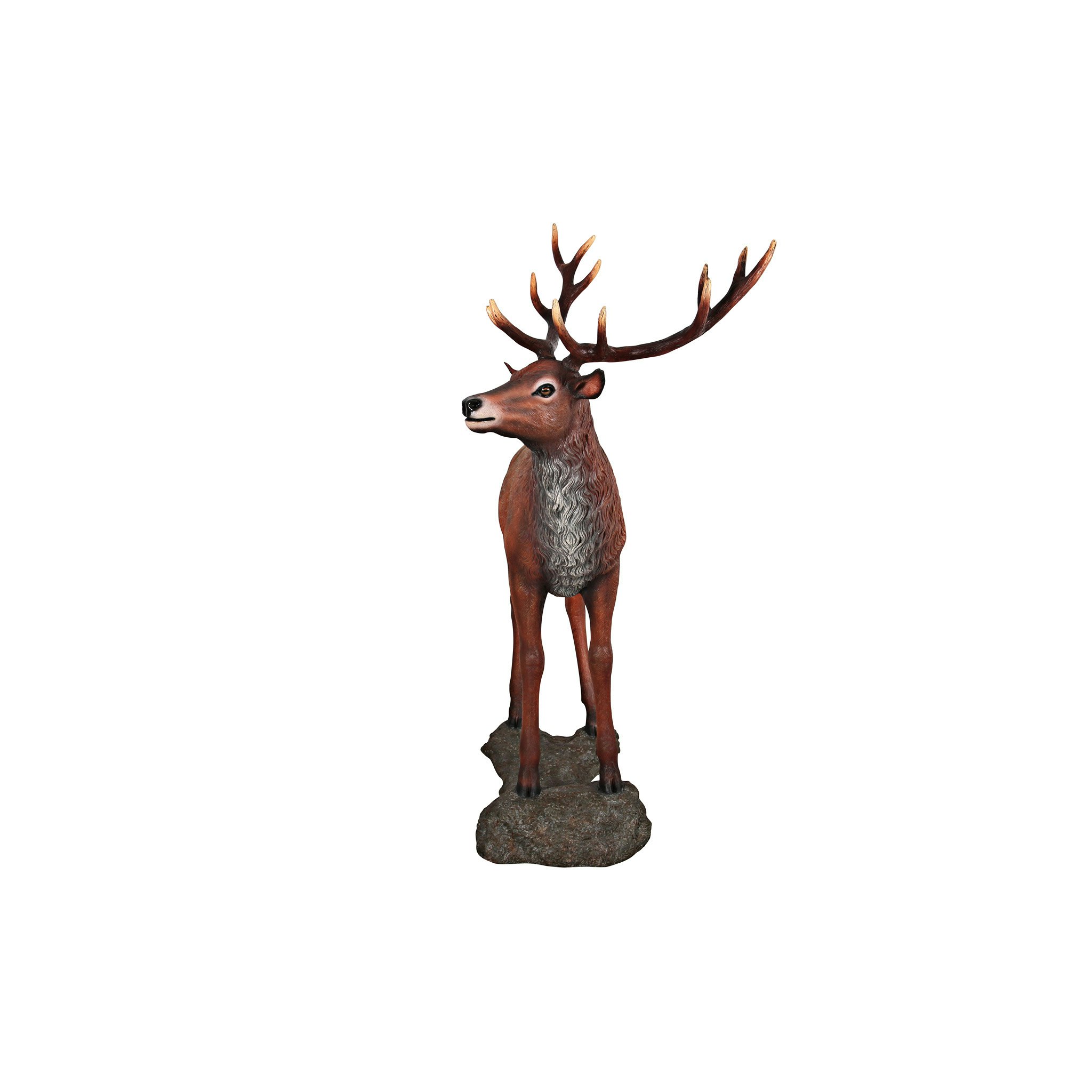 Toscano - Grande-Scale Red Deer Buck Statue with Base