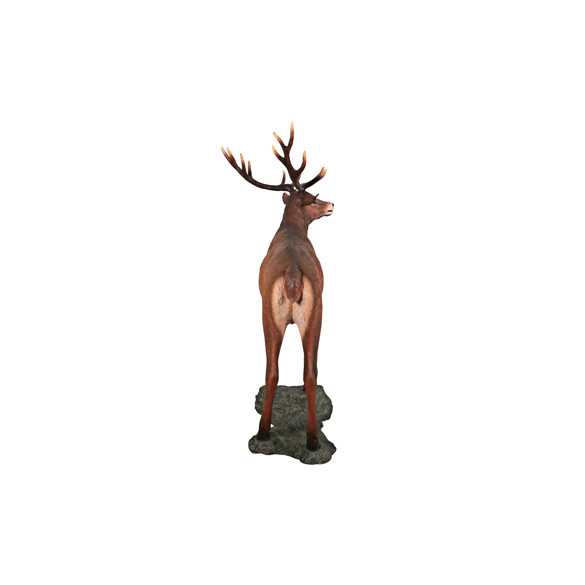 Toscano - Grande-Scale Red Deer Buck Statue with Base