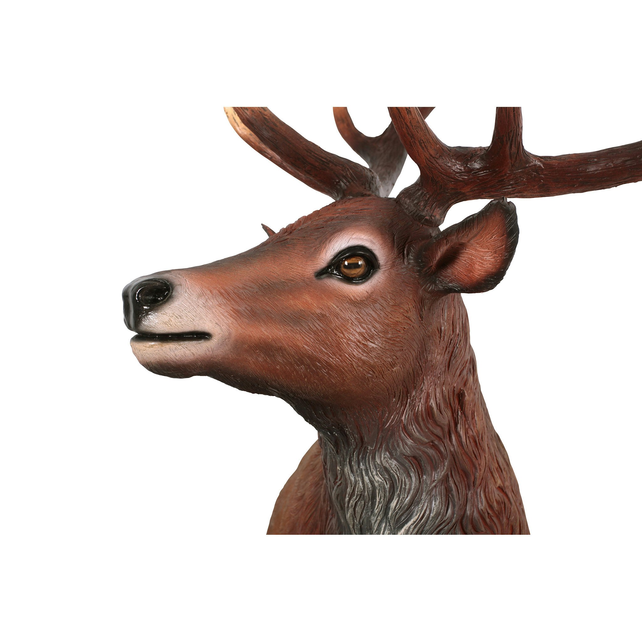 Toscano - Grande-Scale Red Deer Buck Statue with Base