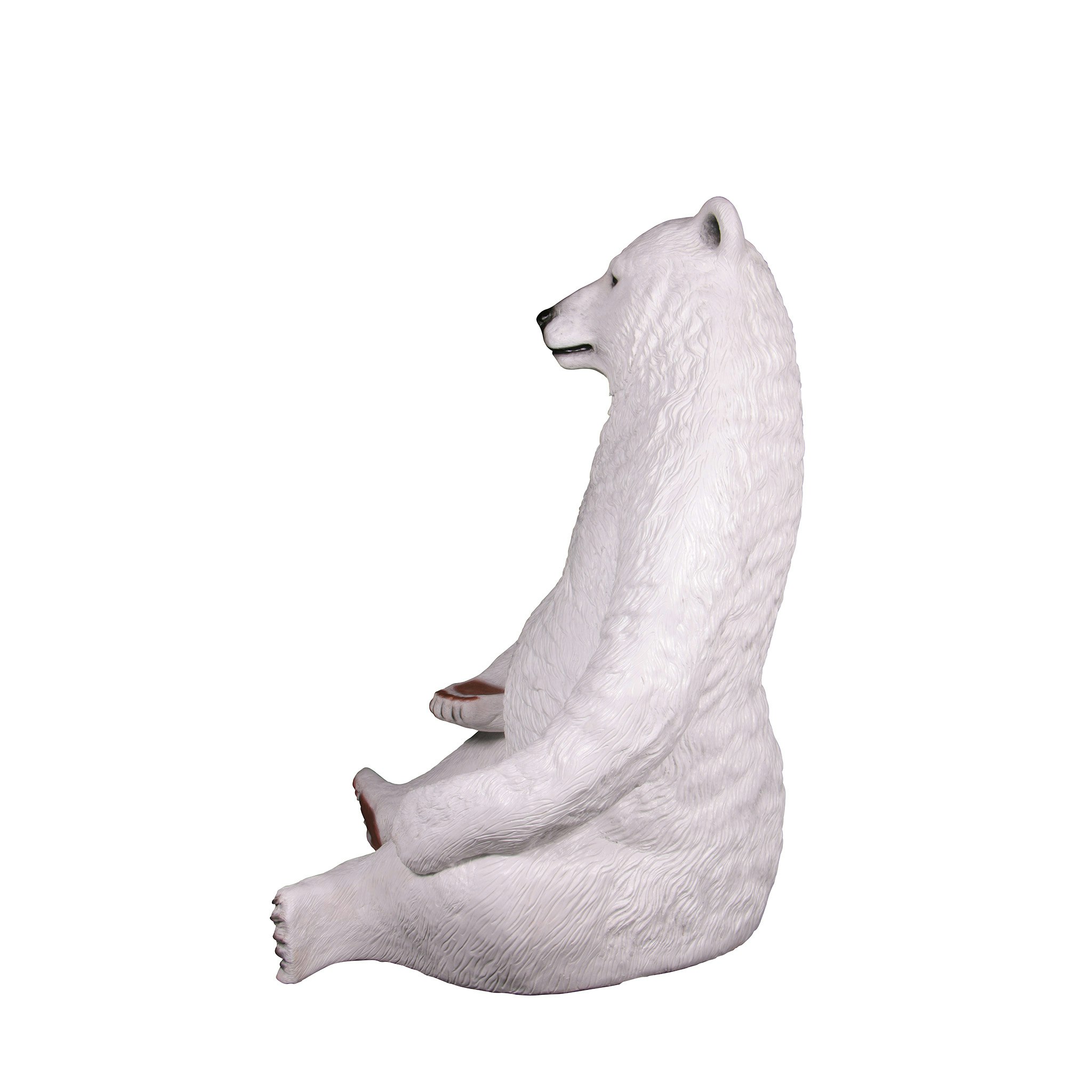 Toscano - Sitting Pretty Oversized Polar Bear Statue with Paw Seat