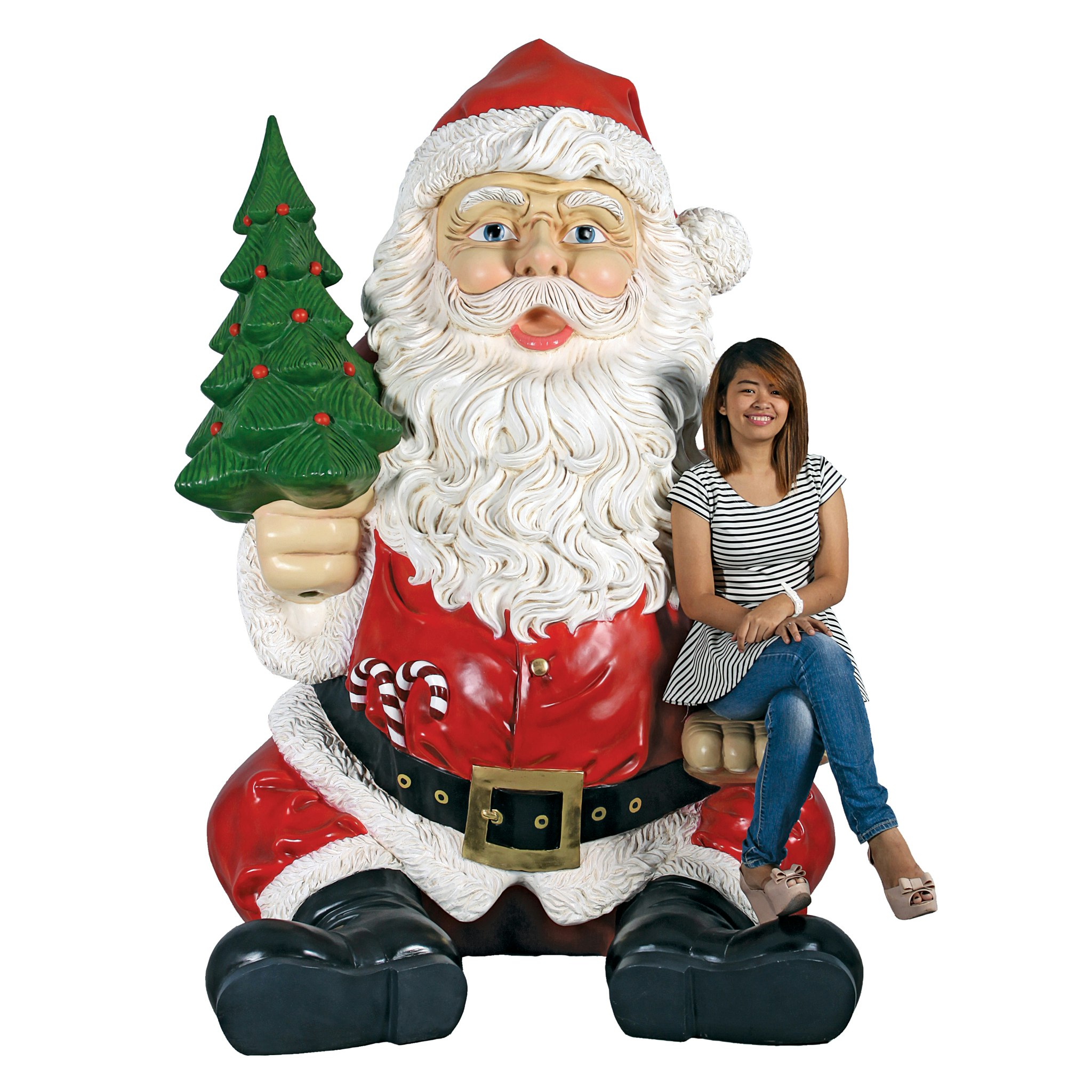 Toscano - Giant Sitting Santa Claus Statue with Photo Op Hand Seat