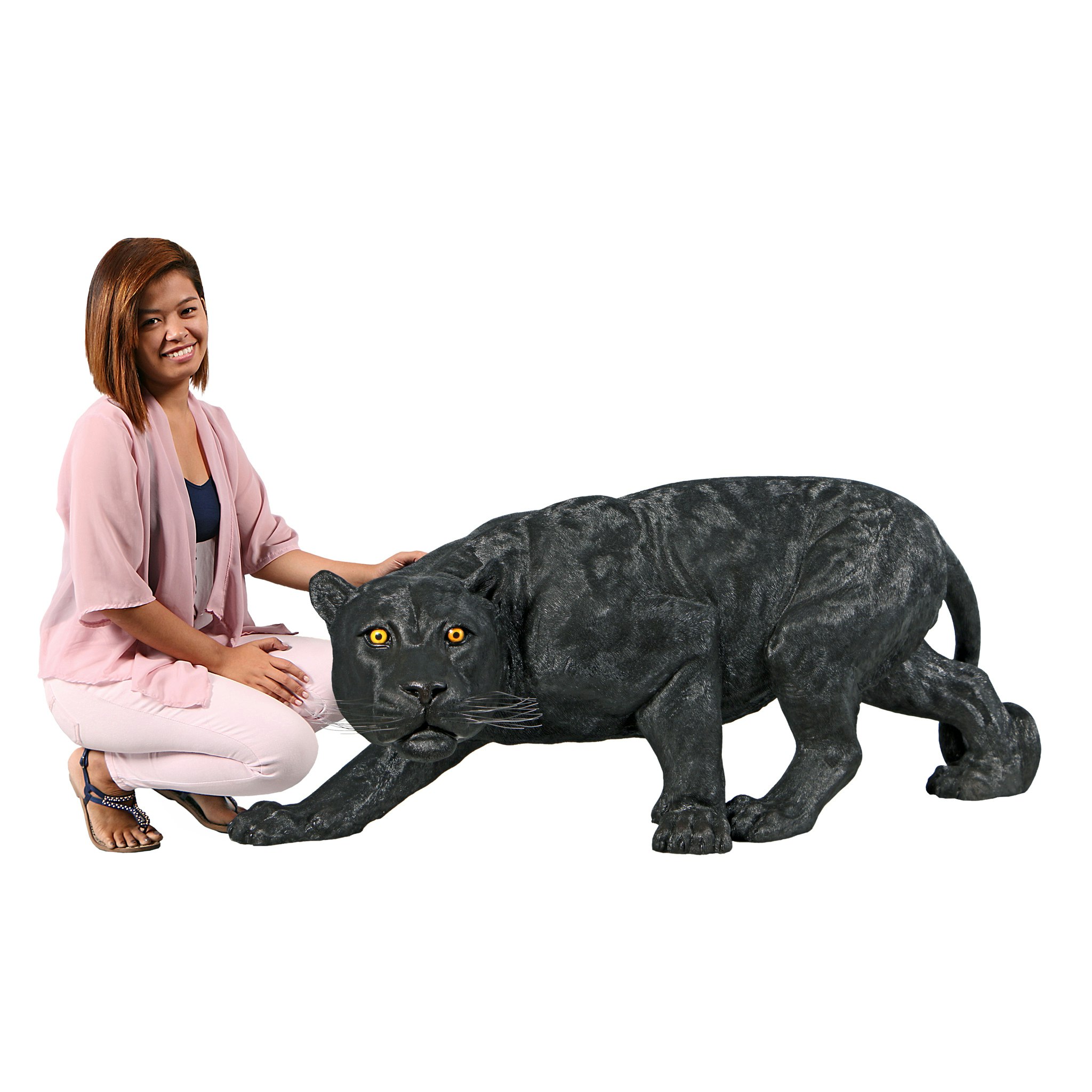 Toscano Shadowed Predator Black Panther Statue - Grande