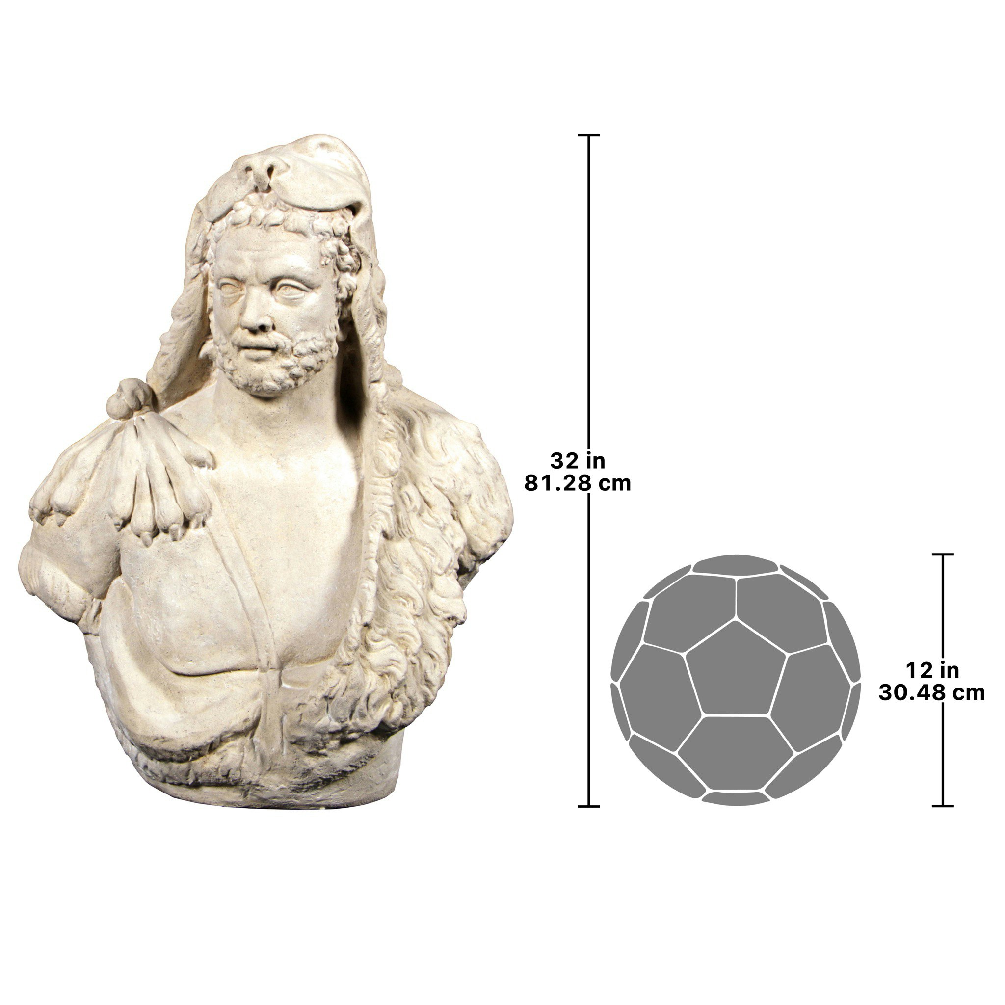Toscano - Hercules the Great Greek God of Strength and Heroes Bust Statue