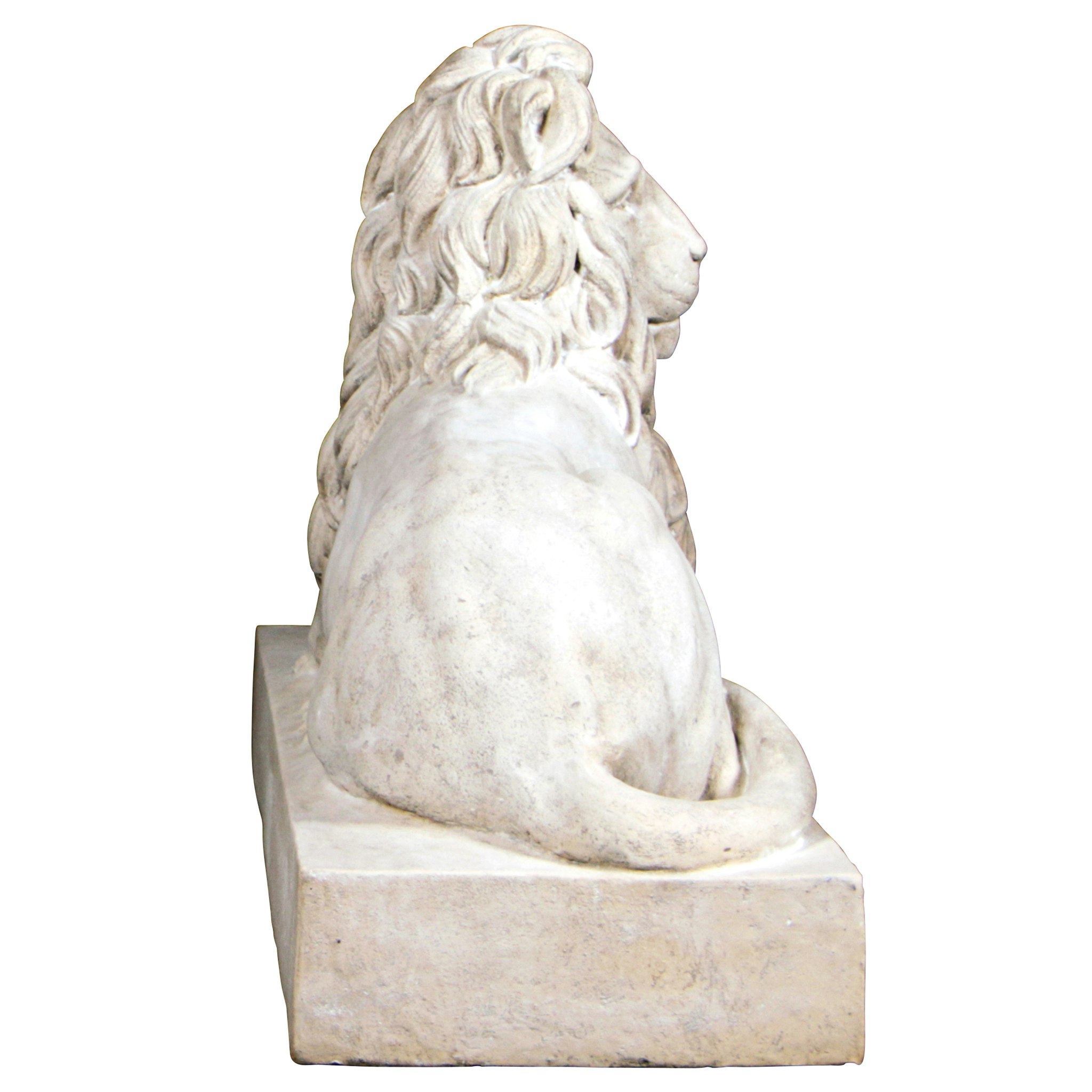 Toscano Castle Courtyard Lion Sentinel Statue - Head Right