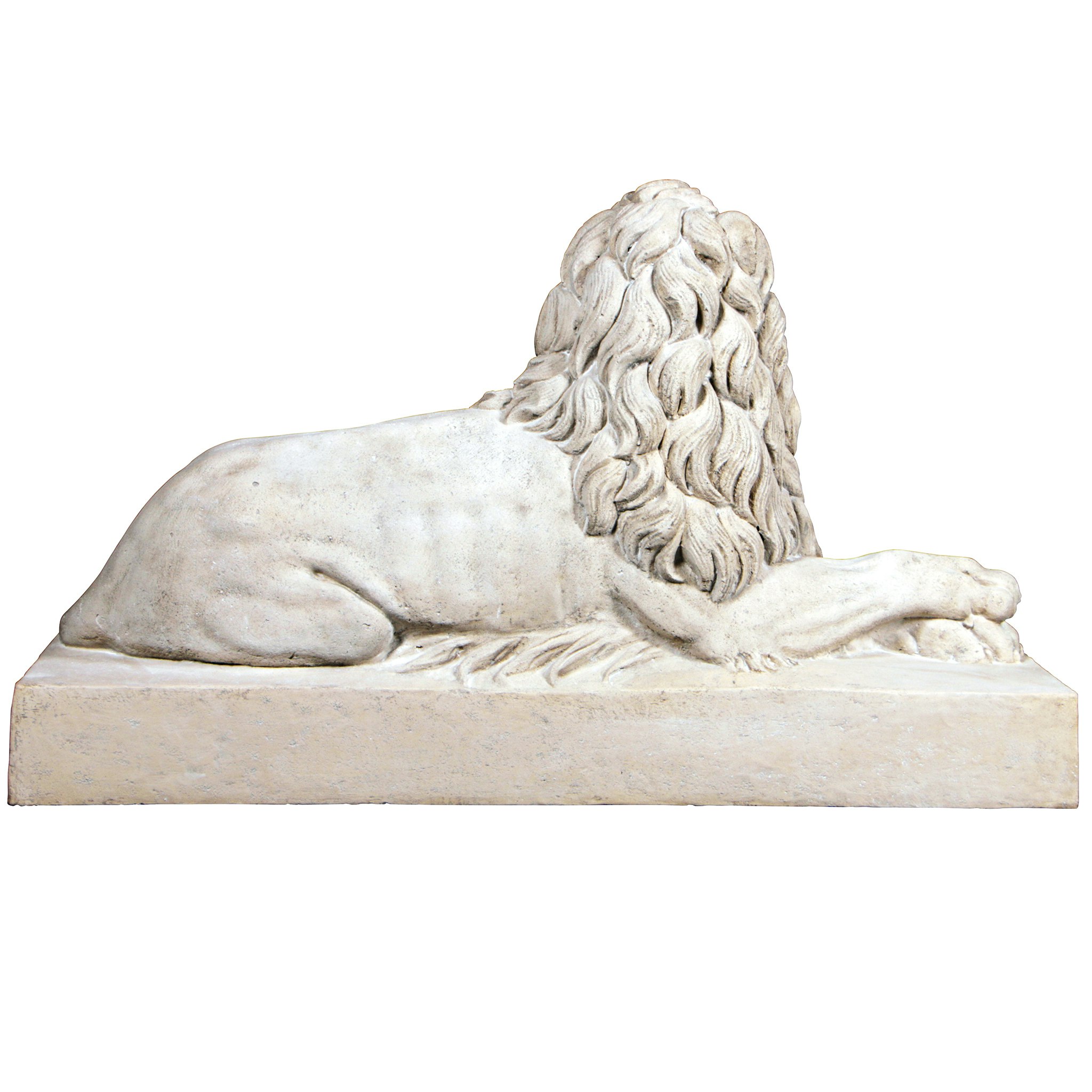 Toscano Castle Courtyard Lion Sentinel Statue - Head Left