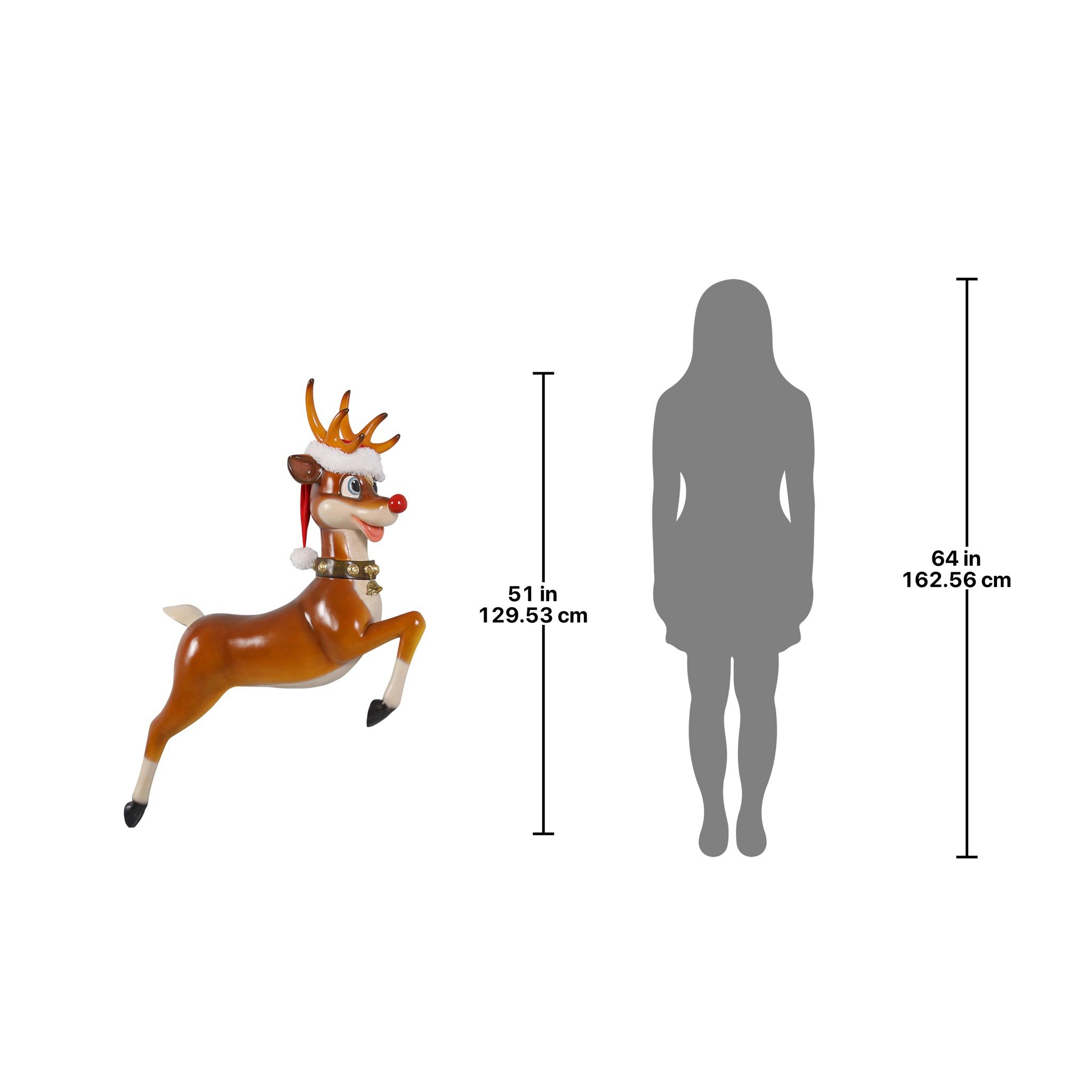 Toscano - Santa Red-Nosed Christmas Reindeer Wall Sculpture