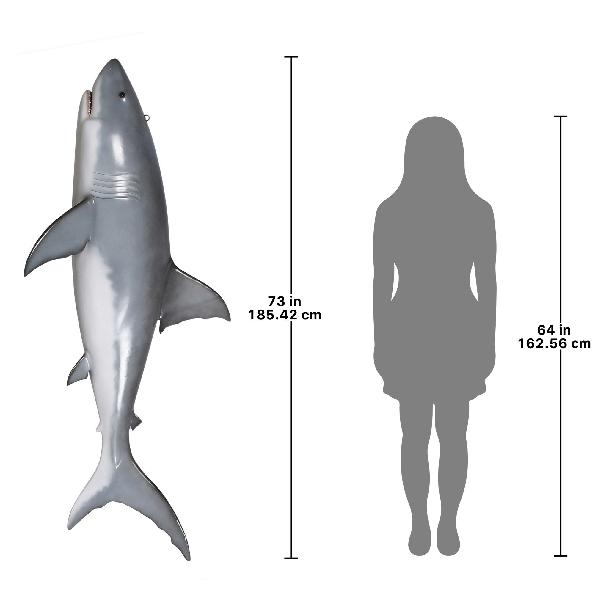 Toscano - Great White Shark Ceiling Mount Trophy Statue