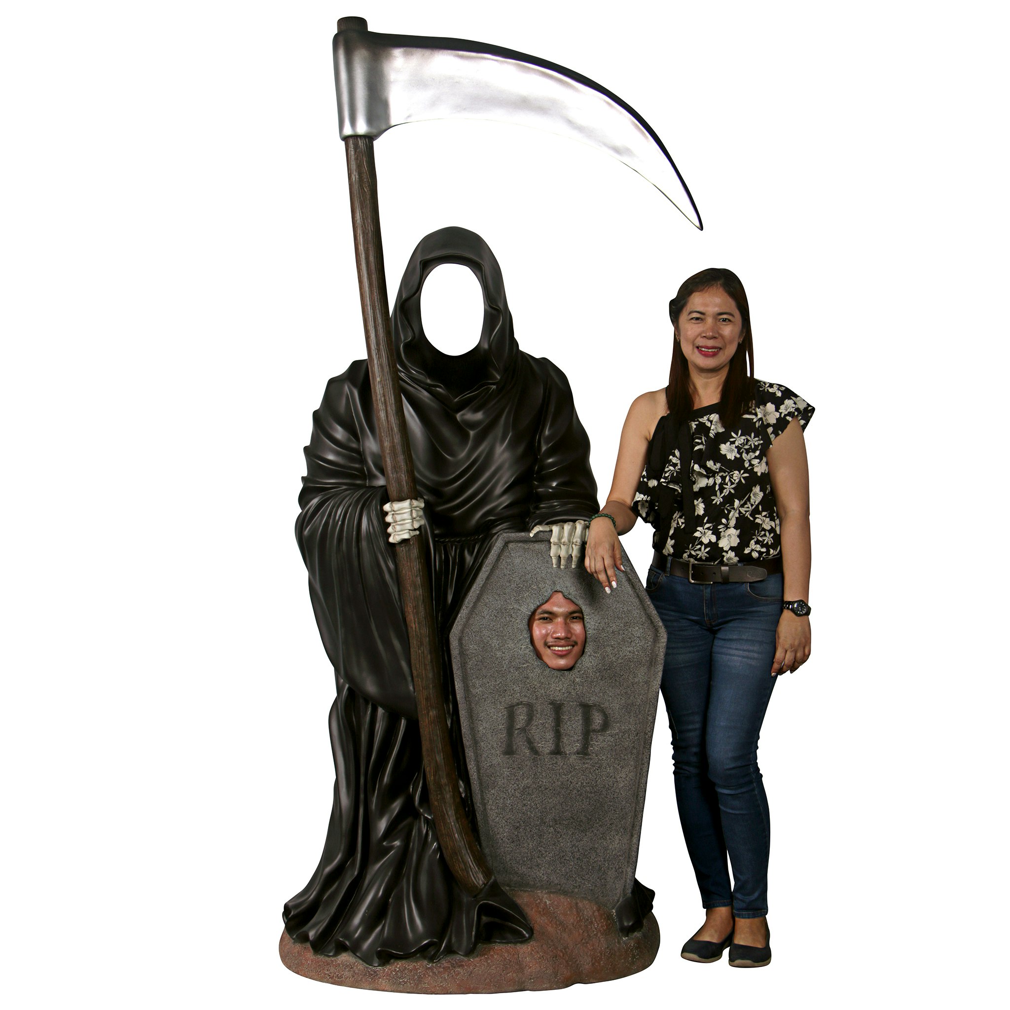 Toscano - Halloween Grim Reaper Graveyard Ghoul Photo Op Life-Size Statue